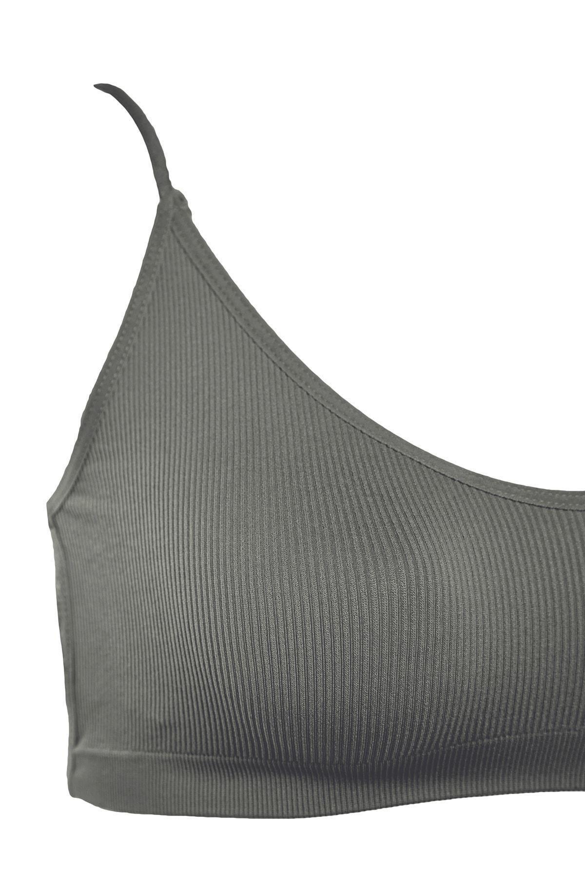 Gray Plain Bralette, , large image number 7