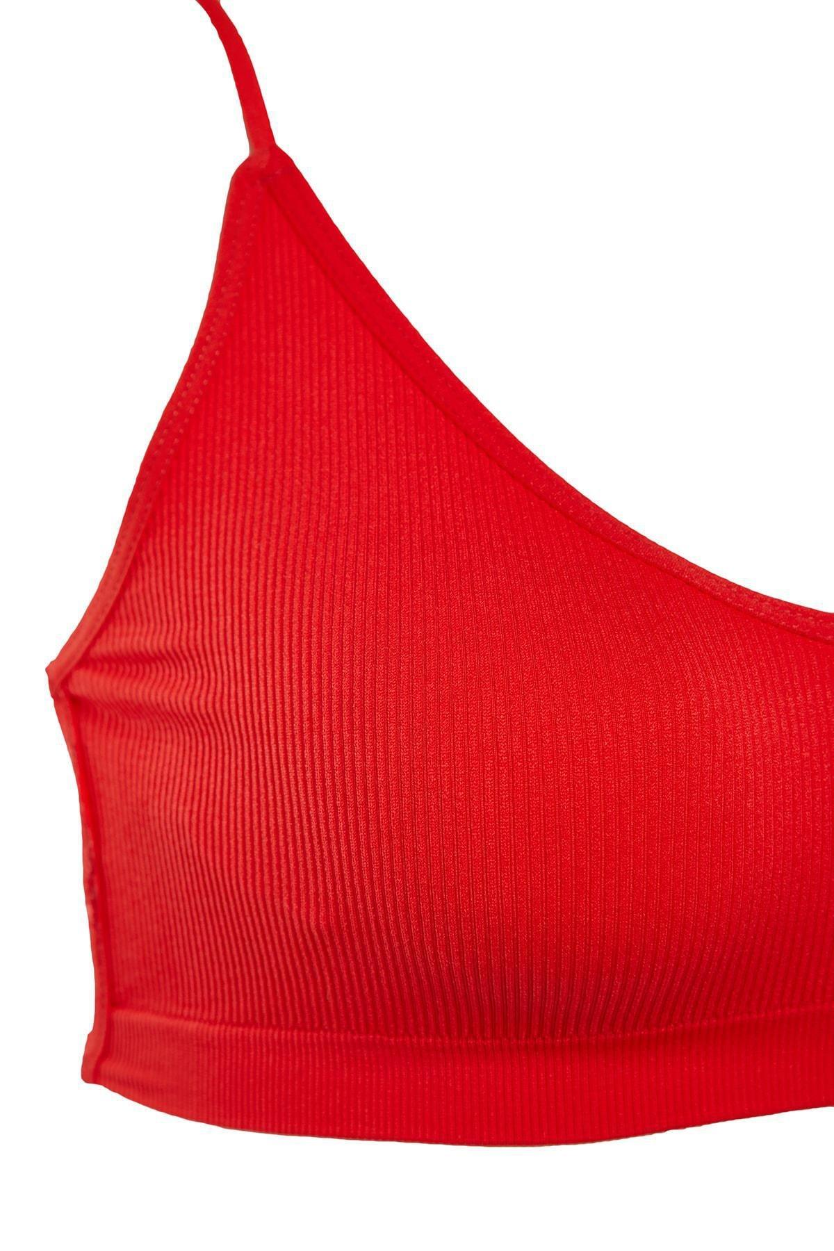Red Plain Bralette, , large image number 6