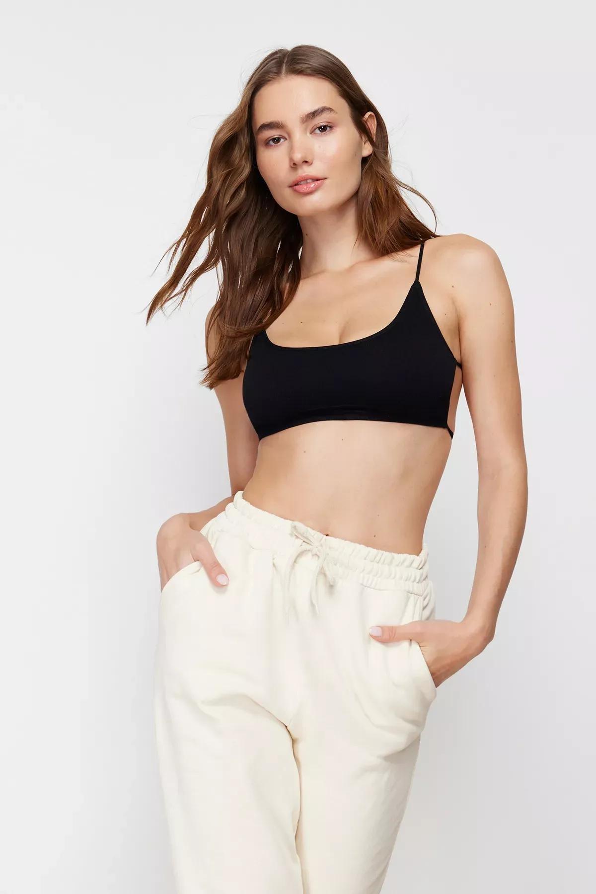 Black Plain Bra, , large image number 0