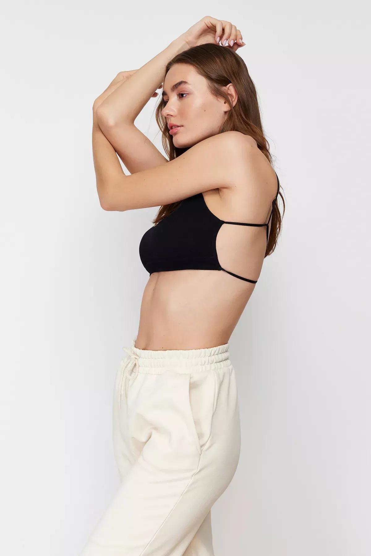 Black Plain Bra, , large image number 2
