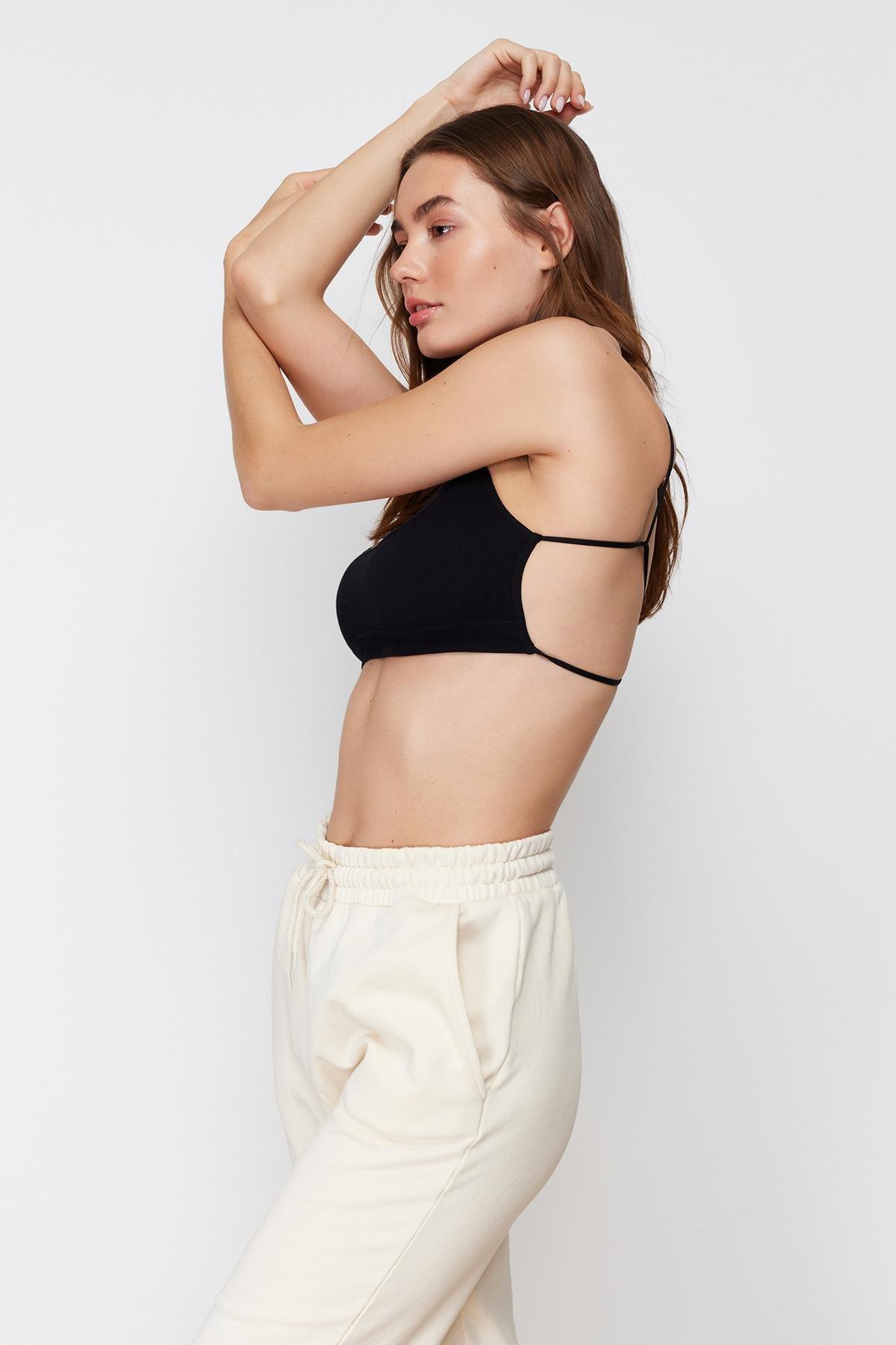 Black Plain Bra, , large image number 4