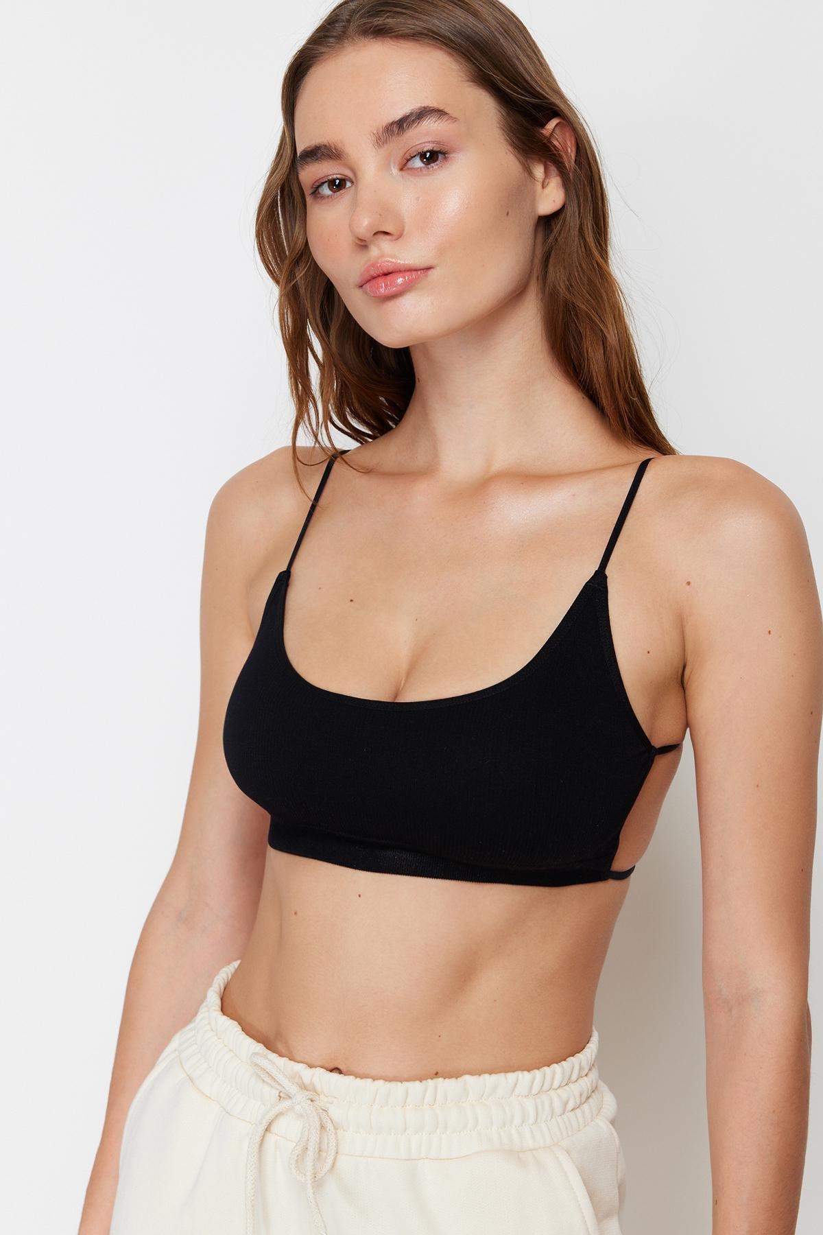 Black Plain Bra, , large image number 6