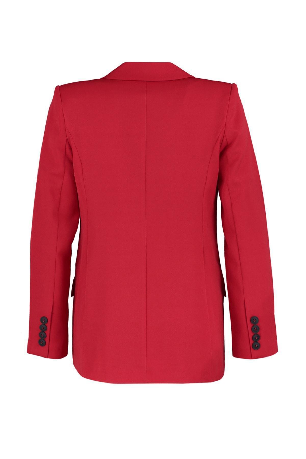 Red Lapel Collar Blazer, , large image number 8