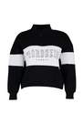Trendyol - Black Standing Collar Plus Size Sweatshirt