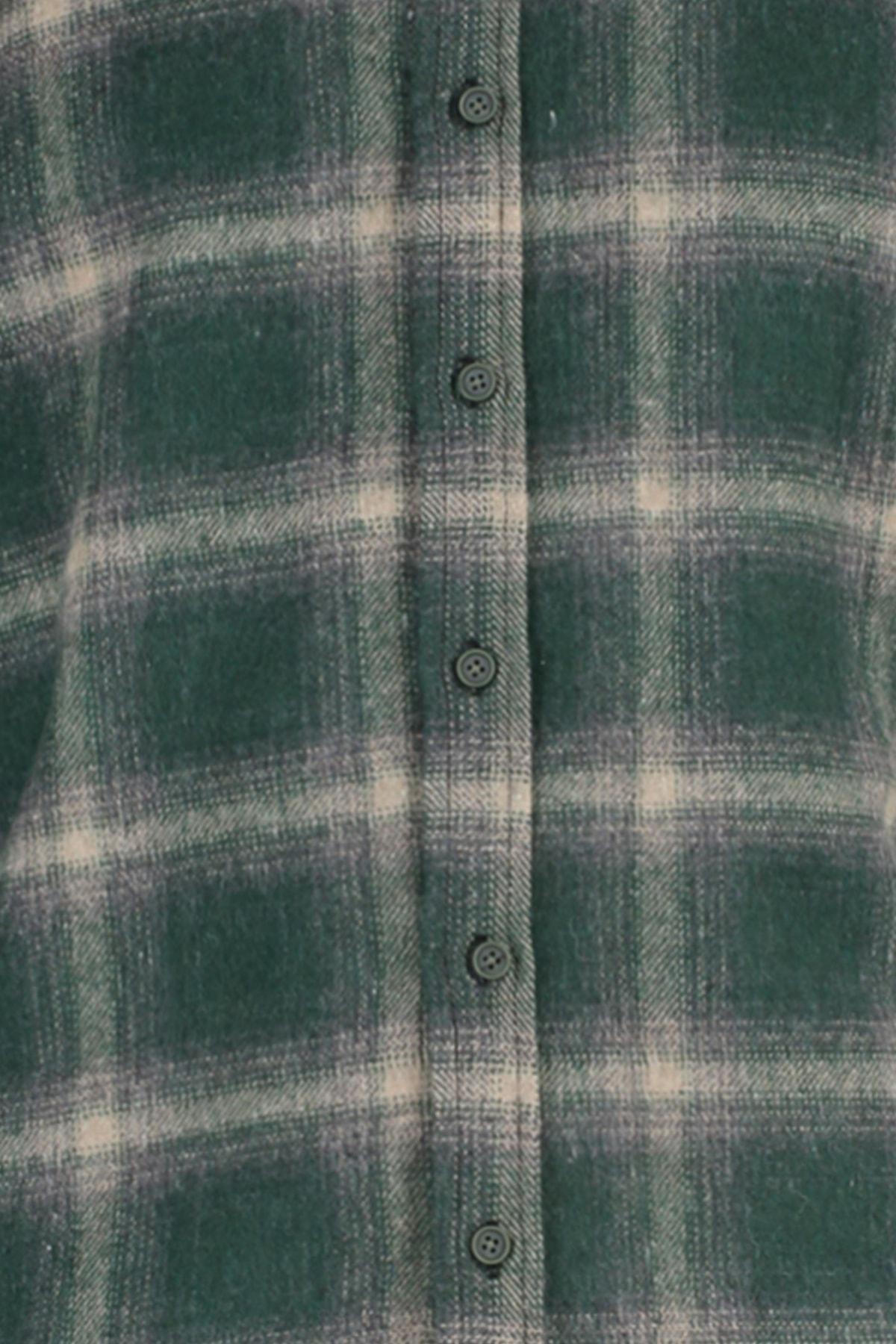 Green Fitted Plaid Shirt, , large image number 6