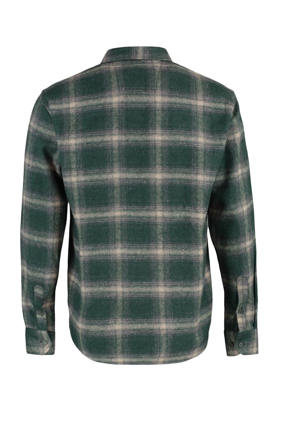 Green Fitted Plaid Shirt, , large image number 7