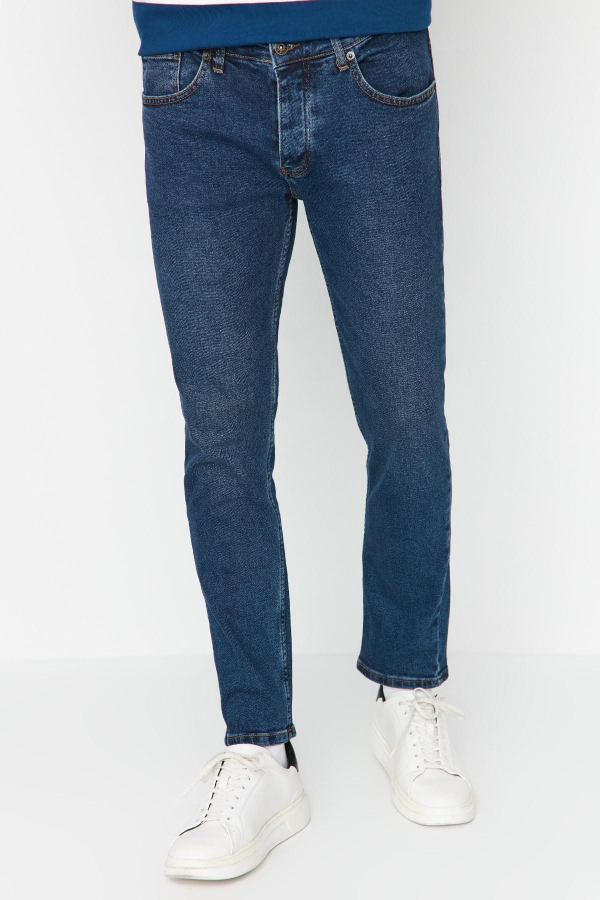 Navy Slim Denim Jeans, Dark blue, large image number 0