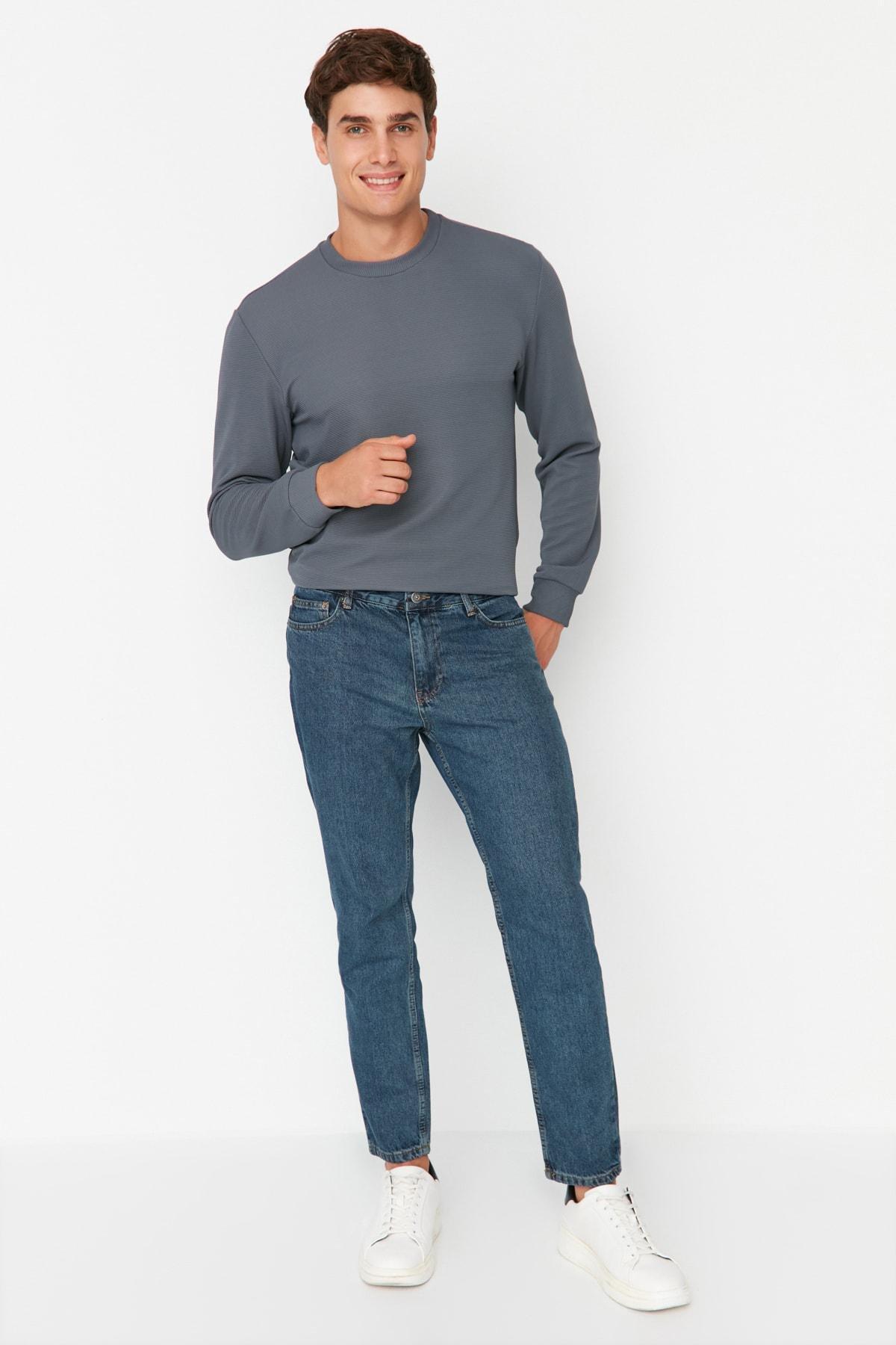 Blue Slim Denim Jeans, Blue, large image number 1