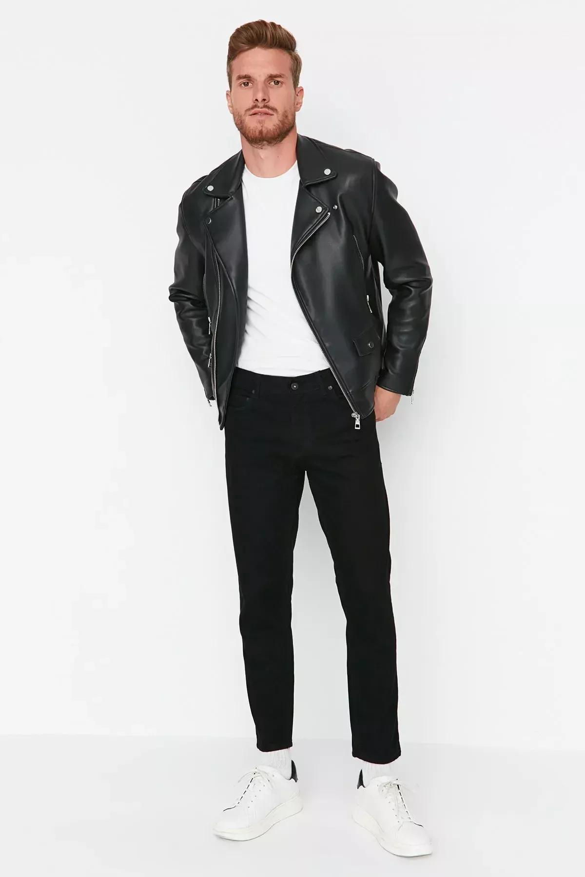 Black Slim Denim Jeans, Black, medium