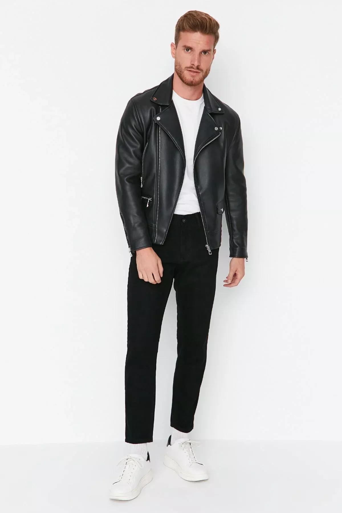 Black Slim Denim Jeans, Black, medium