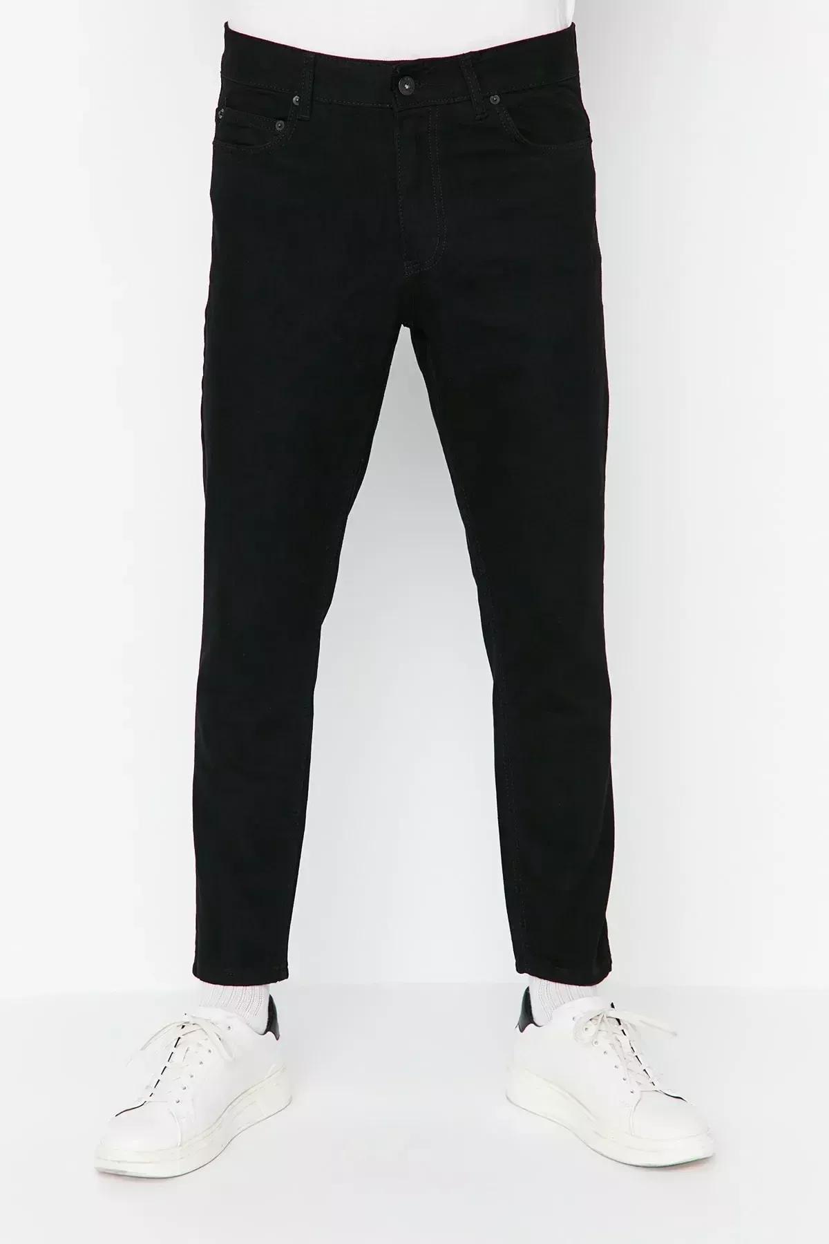 Black Slim Denim Jeans, Black, large image number 4
