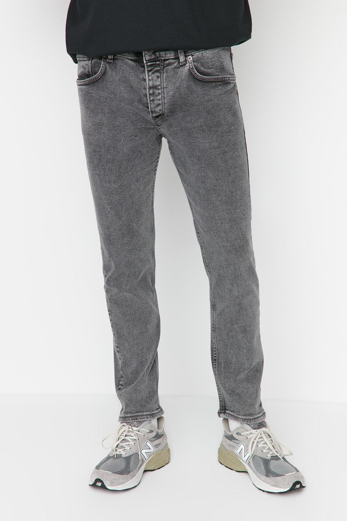 Gray Slim Denim Jeans, , large image number 0