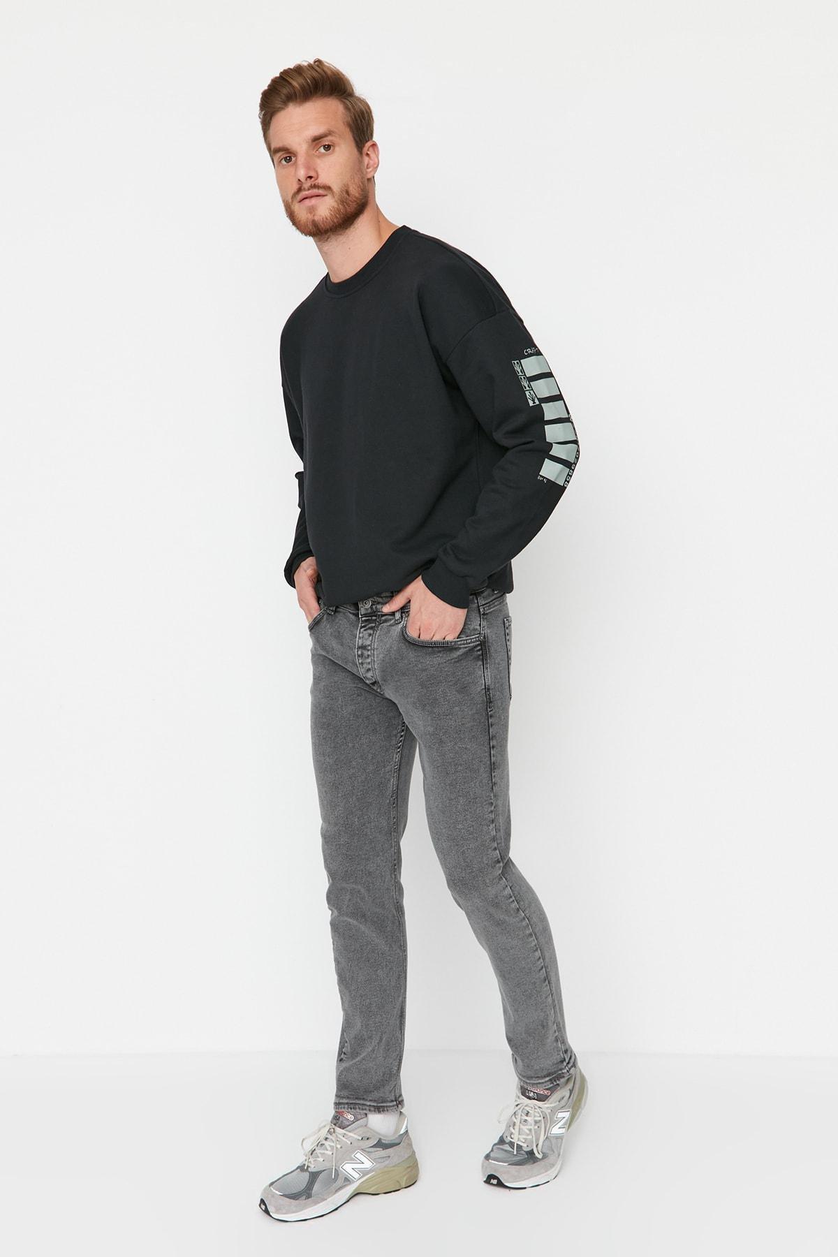 Gray Slim Denim Jeans, , large image number 2