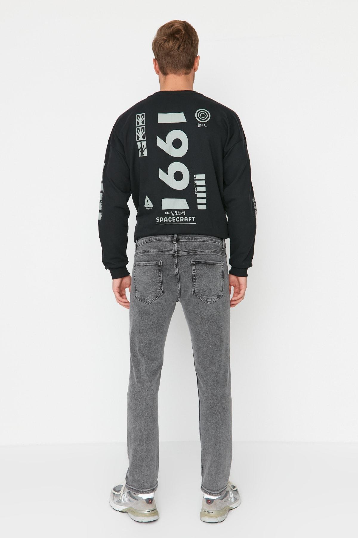 Gray Slim Denim Jeans, , large image number 5