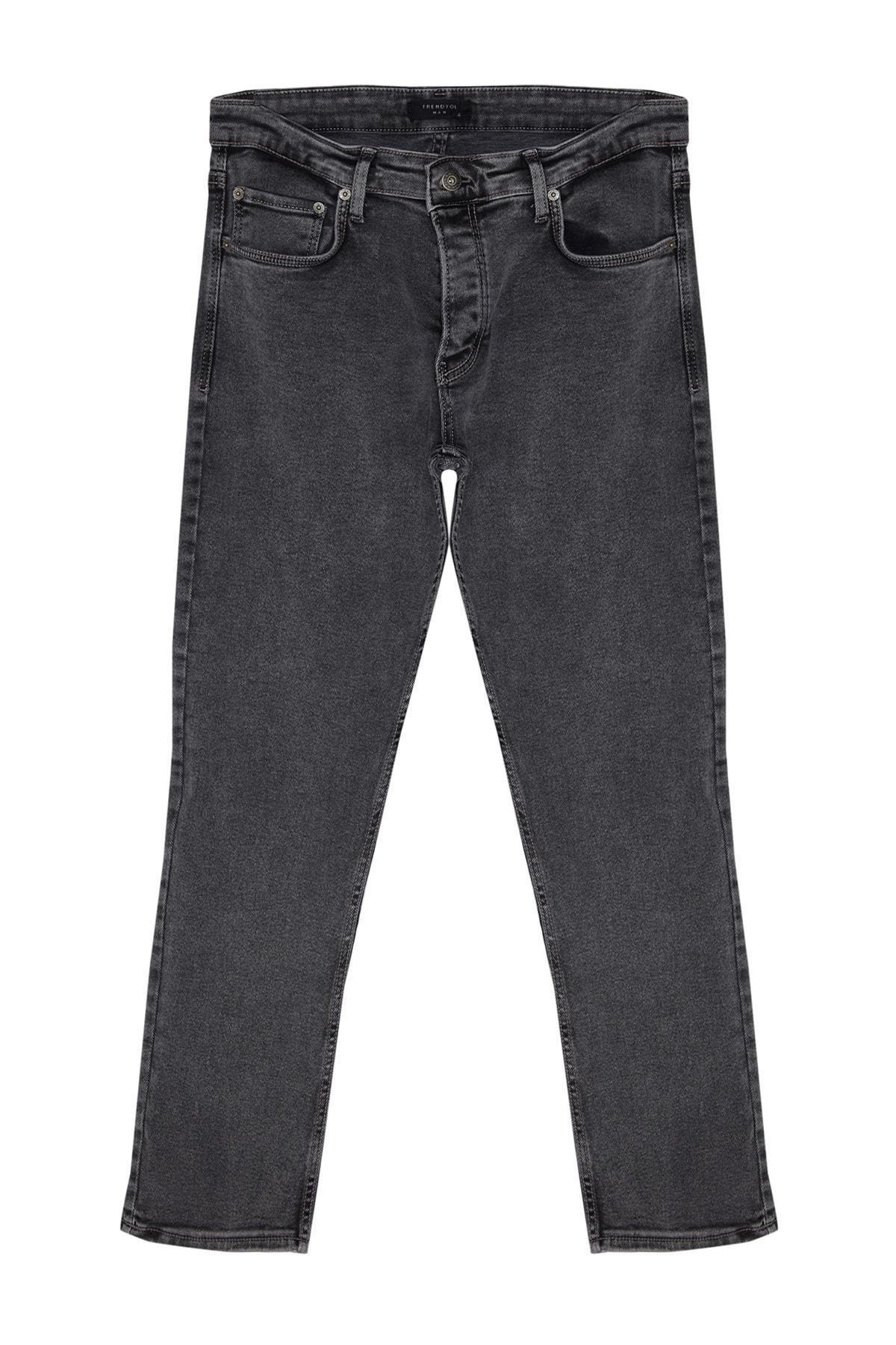 Gray Slim Denim Jeans, , large image number 6