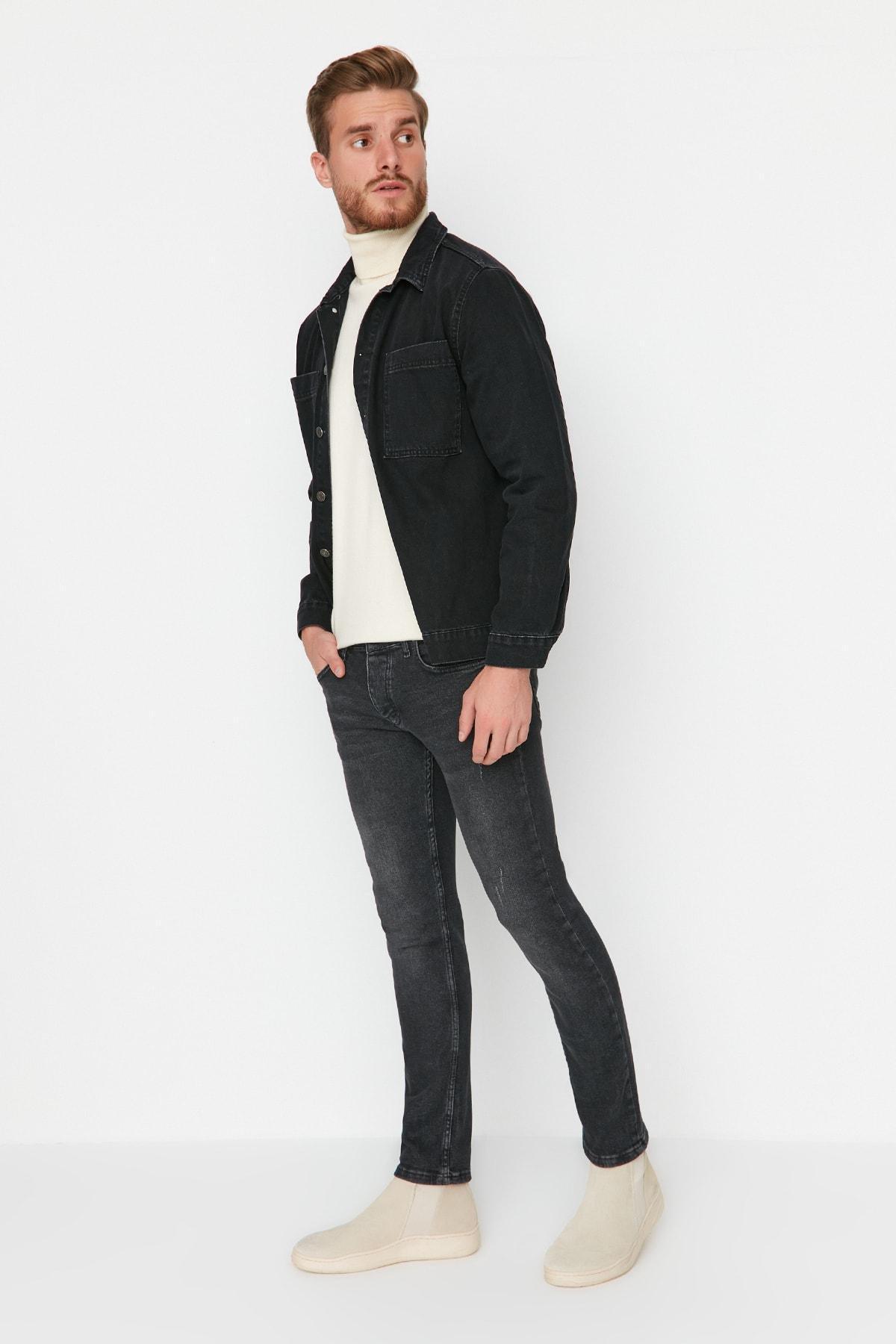 Grey Slim Denim Jeans, , large image number 2