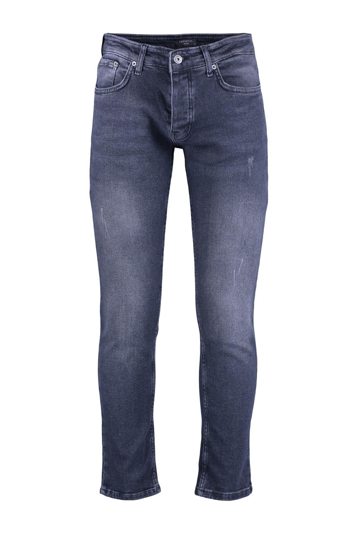 Grey Slim Denim Jeans, , large image number 6