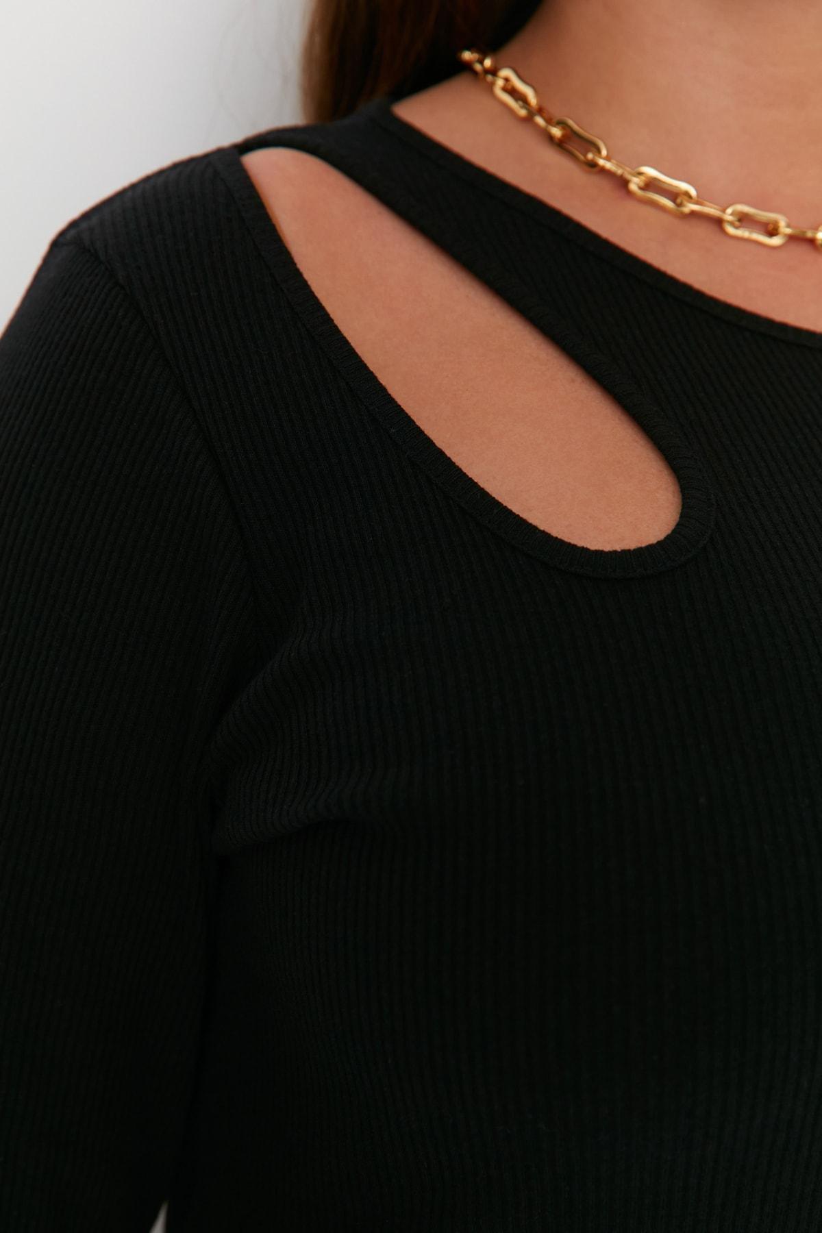 Black Shift Slim Midi Plus Size Dress, , large image number 3