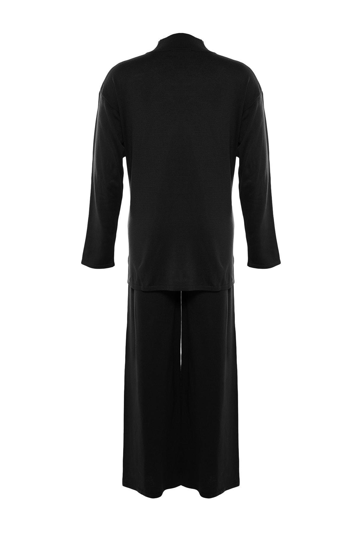 Black High Neck Plus Size Co-Ord Set, , large image number 7