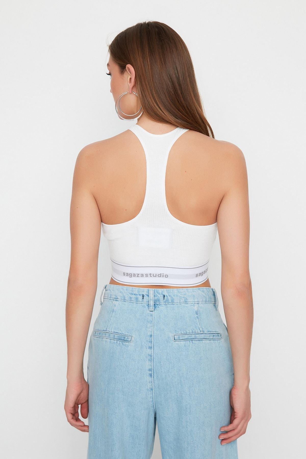 White Plain Crop Top, , large image number 5