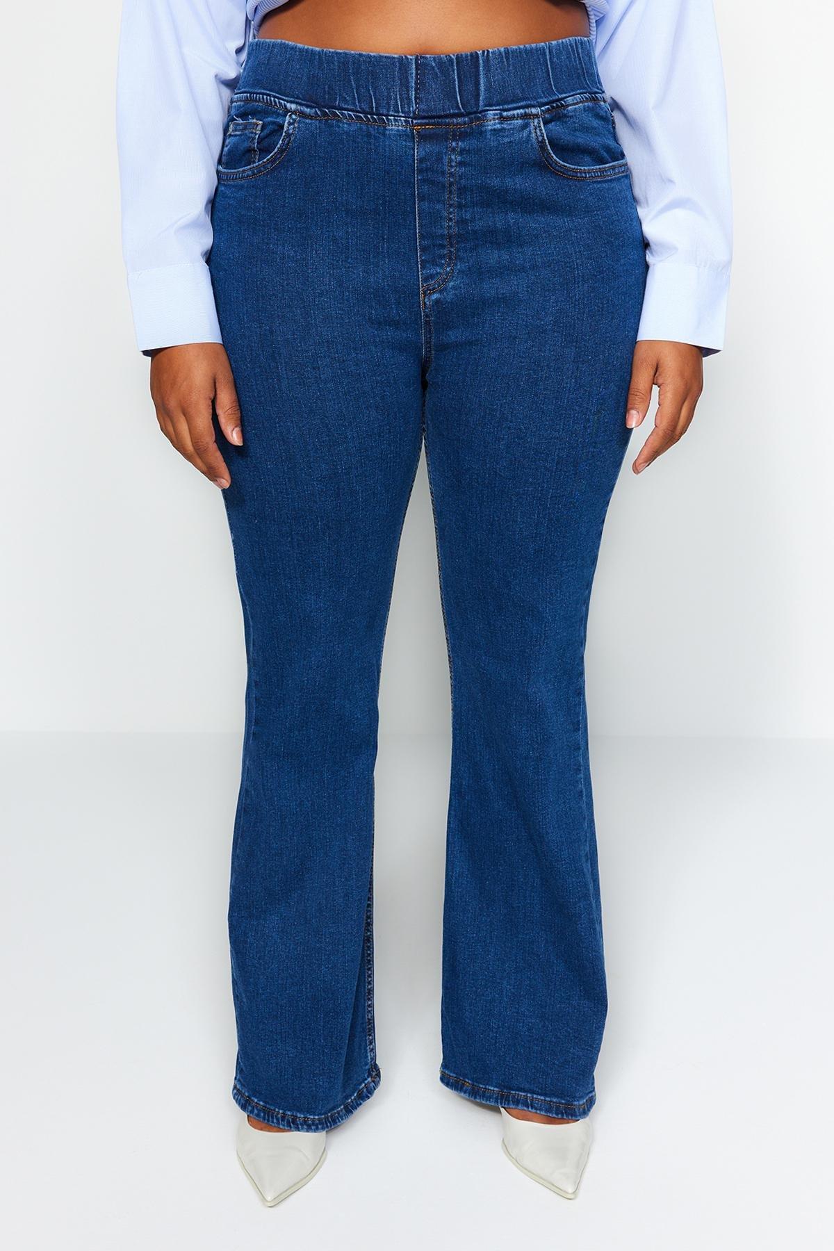 Blue Slim Plus Size Jeans, , large image number 0