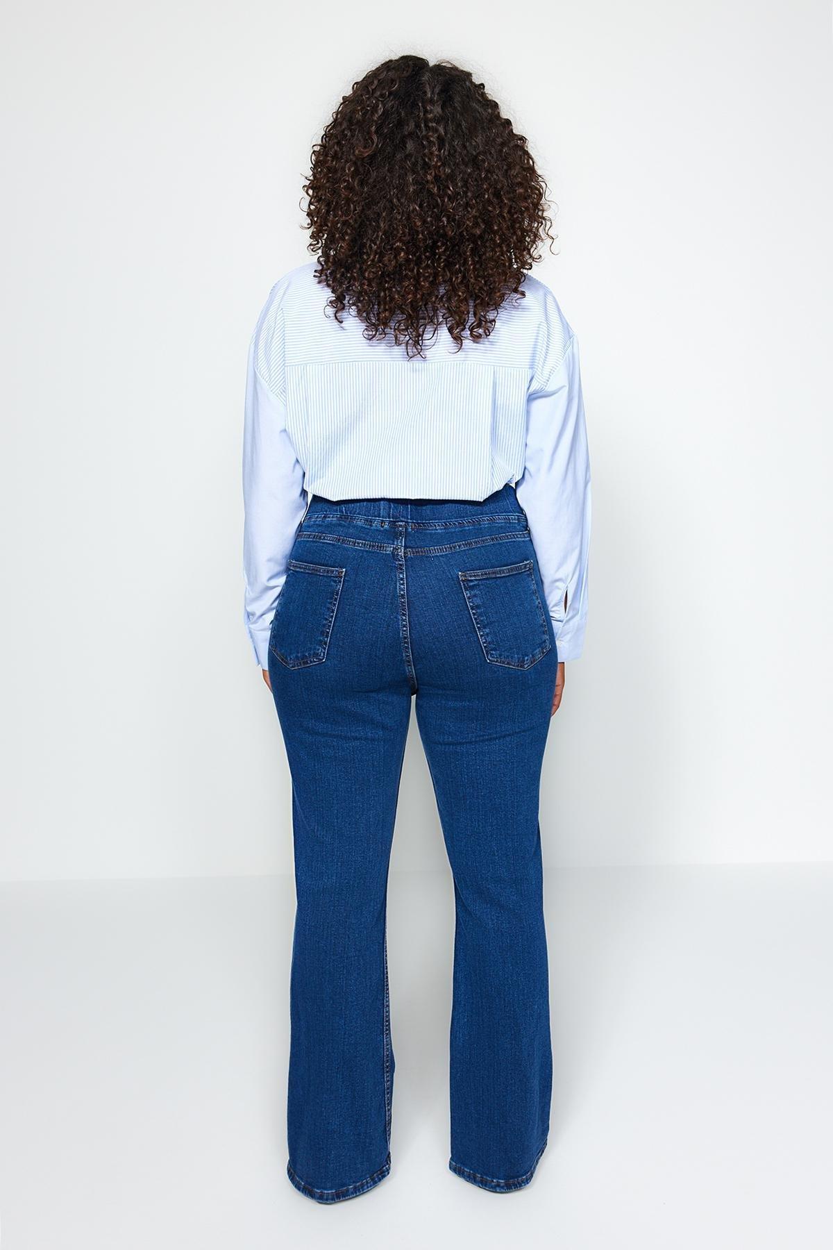 Blue Slim Plus Size Jeans, , large image number 6
