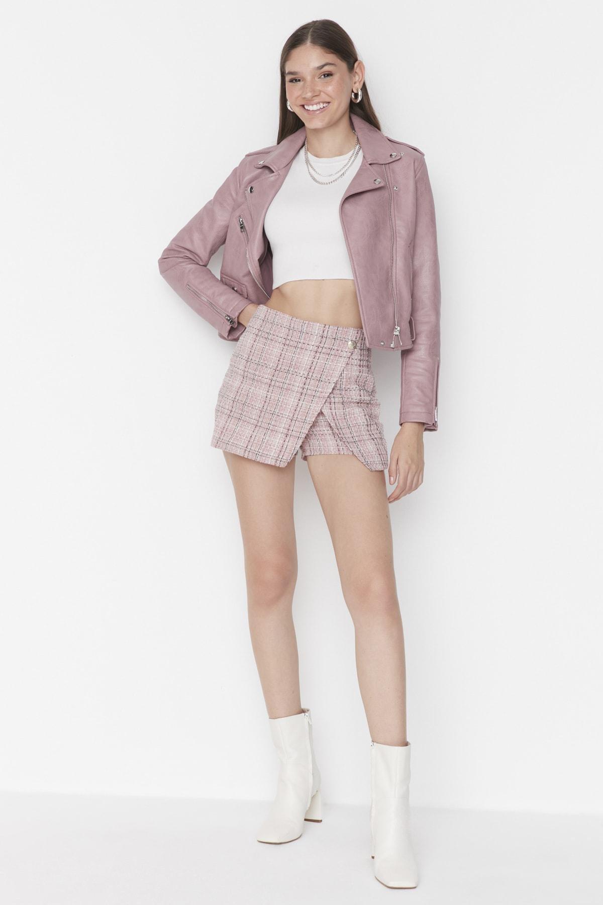 Pink High Waist Shorts, Pink, large image number 0