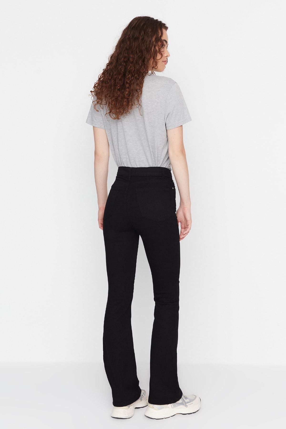 Black Bootcut High Waist Jeans, , large image number 4
