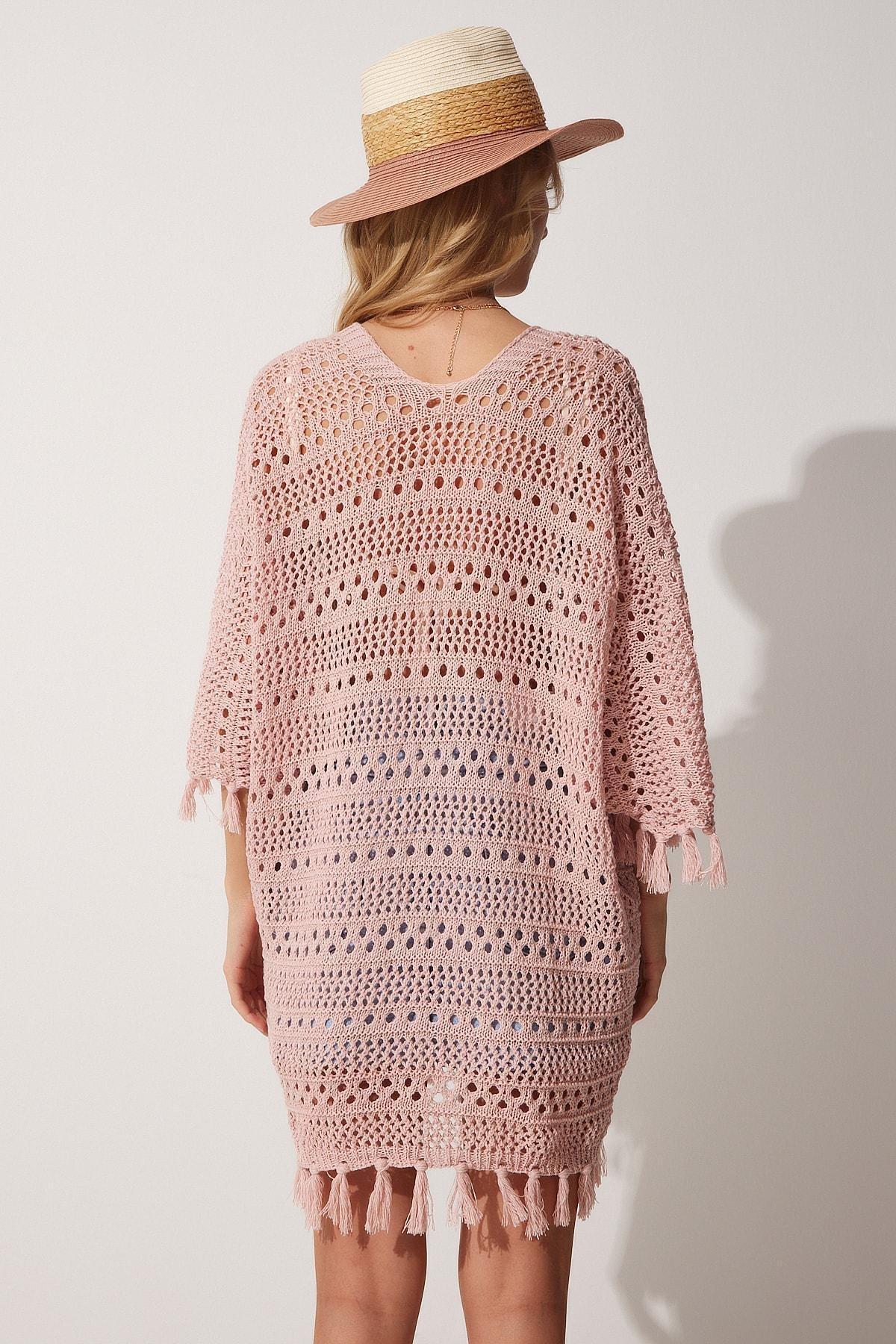 Pink Ajoure V-Neck Cardigan, LIGHT PINK, large image number 2