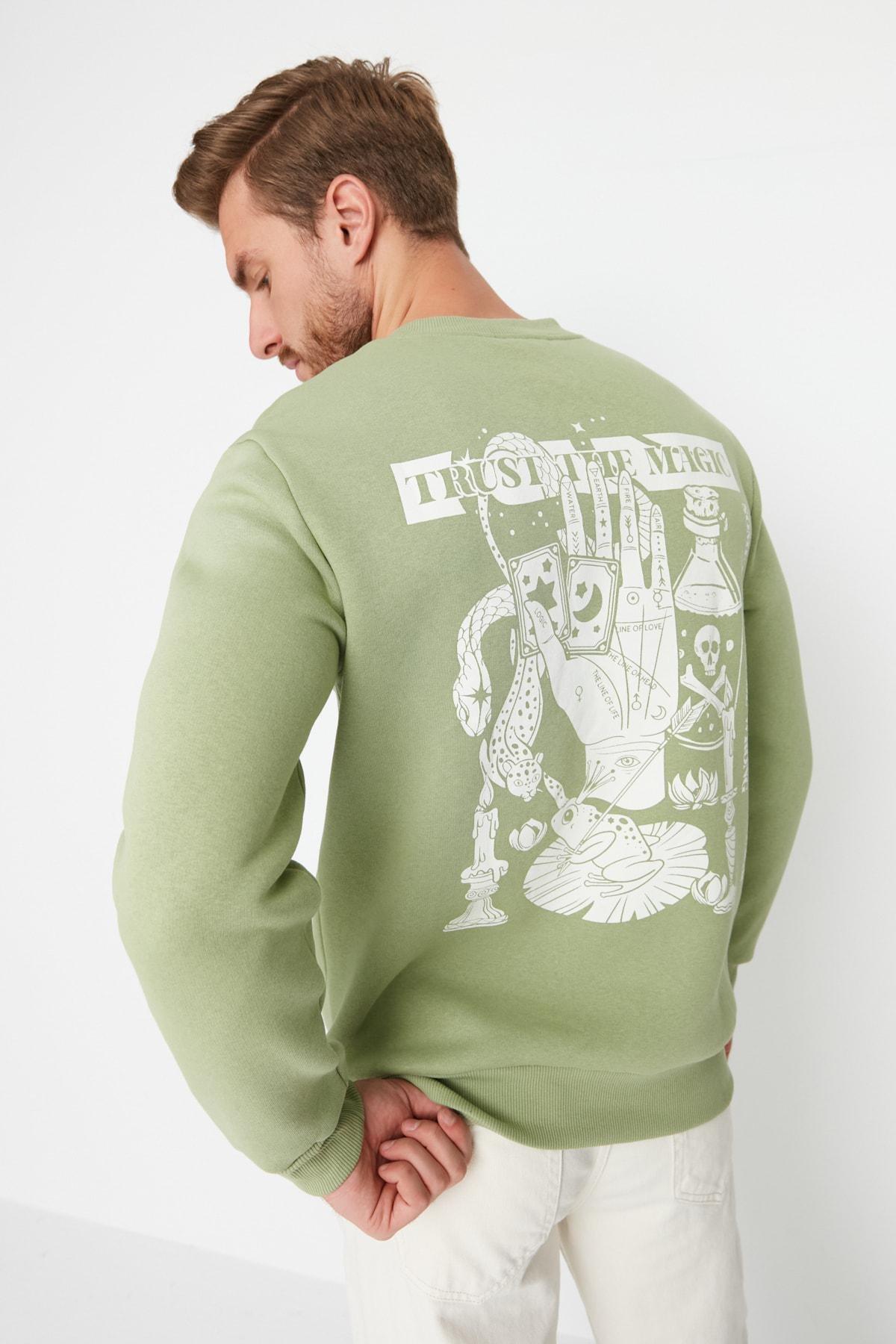 Green Ethnic Pattern Sweatshirt, , large image number 0