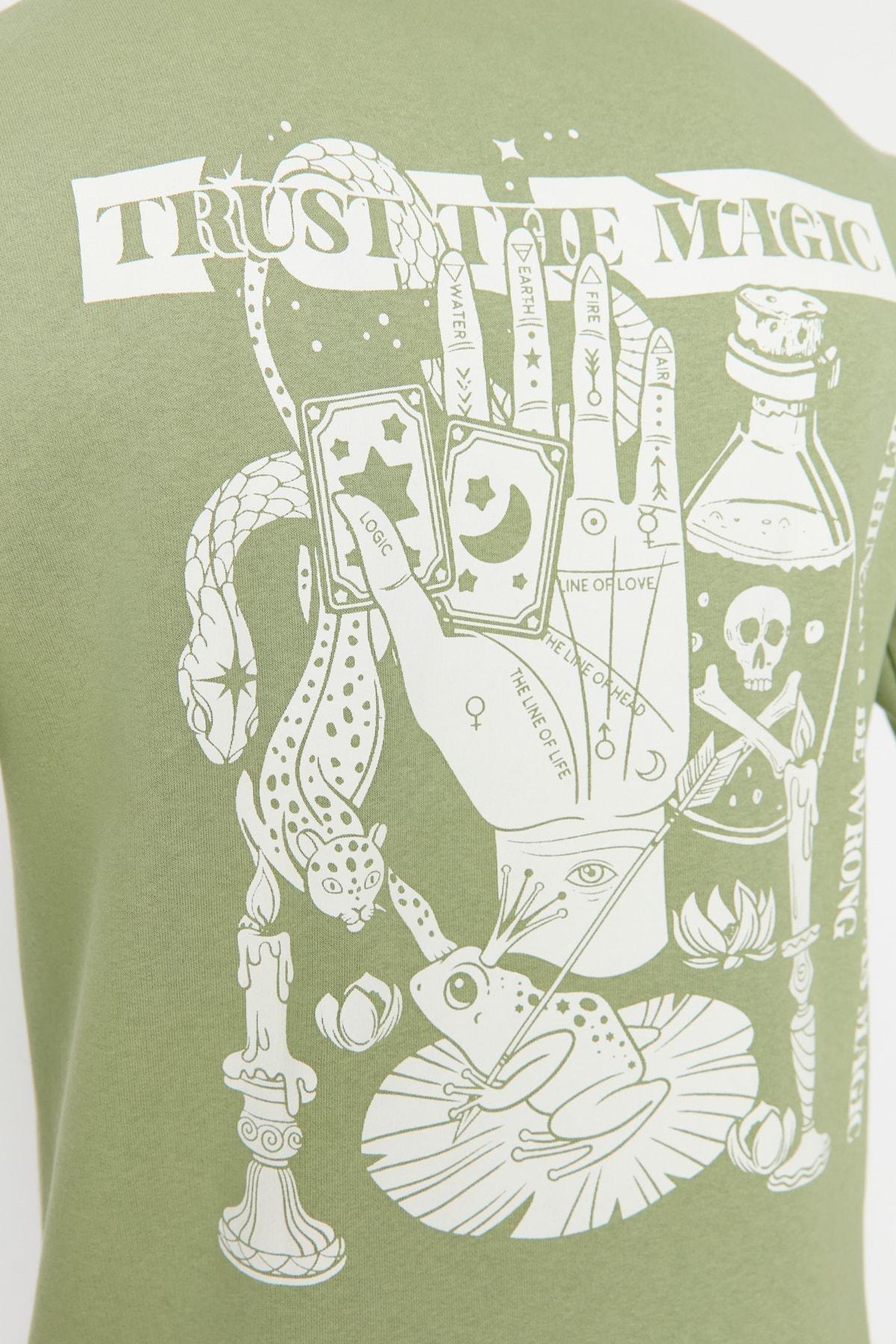 Green Ethnic Pattern Sweatshirt, , large image number 4