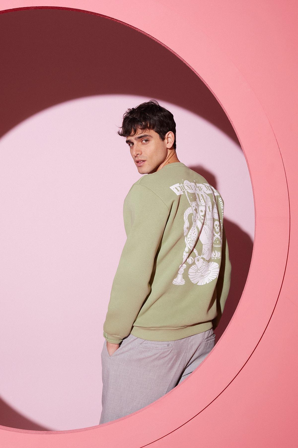 Green Ethnic Pattern Sweatshirt, , large image number 5