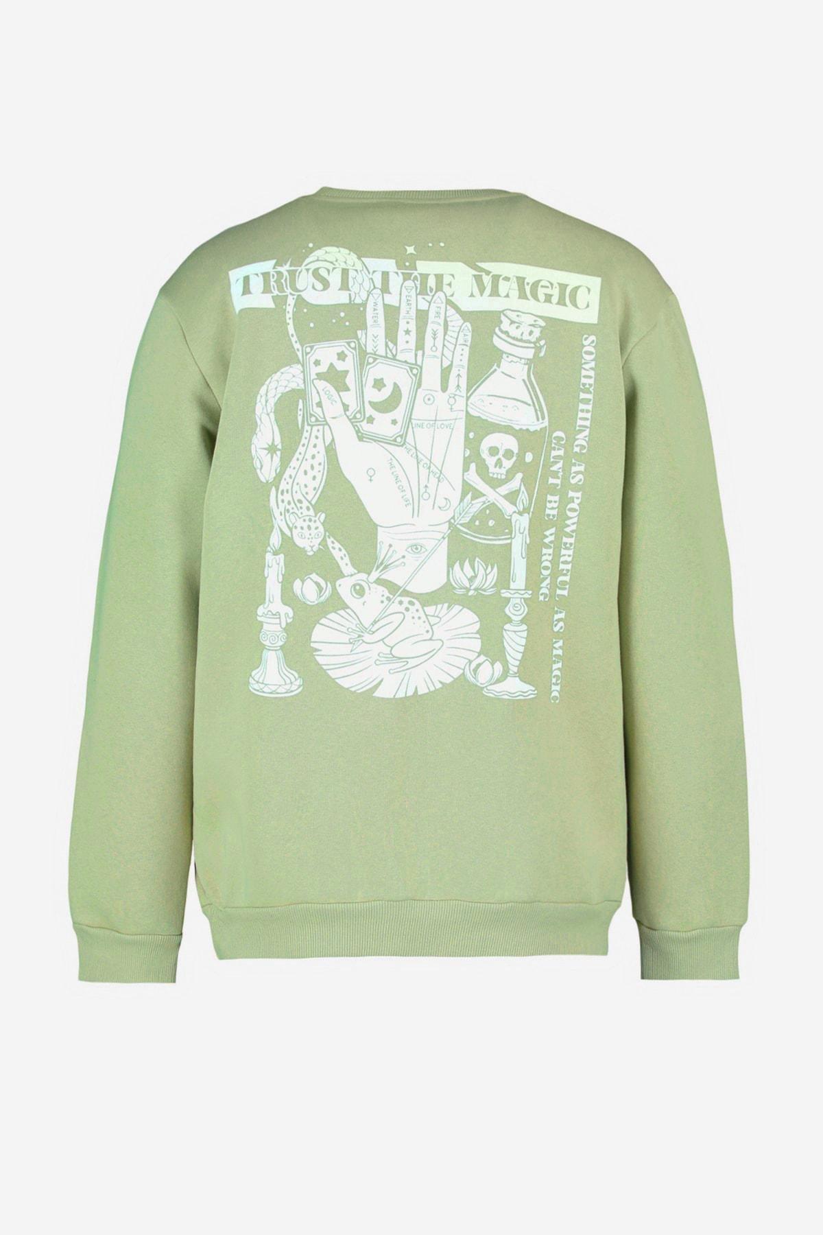 Green Ethnic Pattern Sweatshirt, , large image number 6