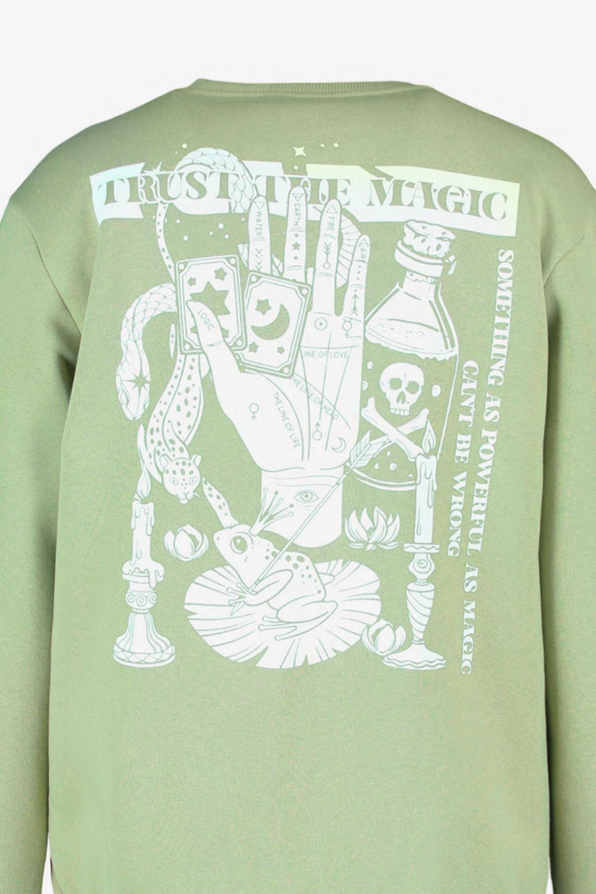 Green Ethnic Pattern Sweatshirt, , large image number 7