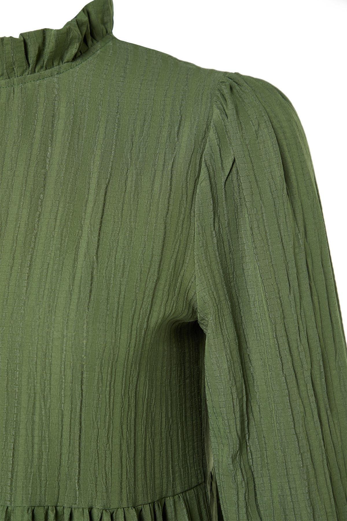 فستان بقصة على شكل حرف A، أخضر, Green, large image number 6