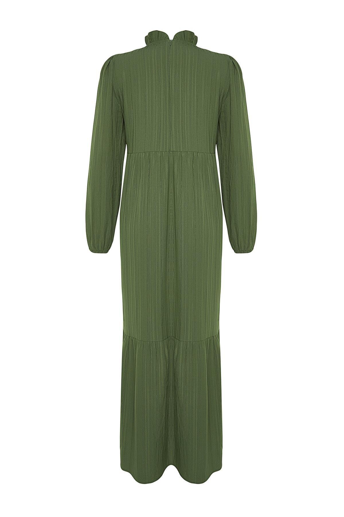 فستان بقصة على شكل حرف A، أخضر, Green, large image number 7