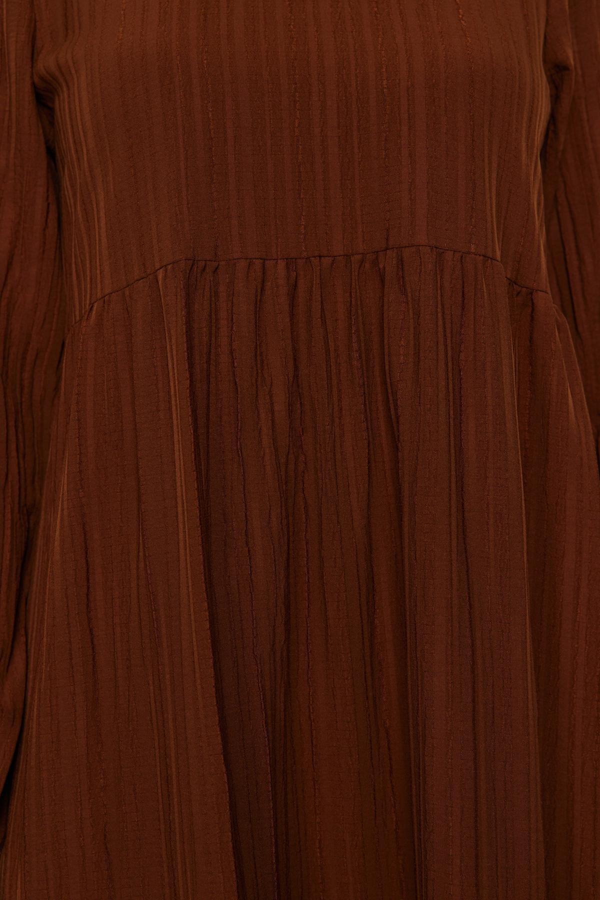 Brown Basic Dress, , large image number 5