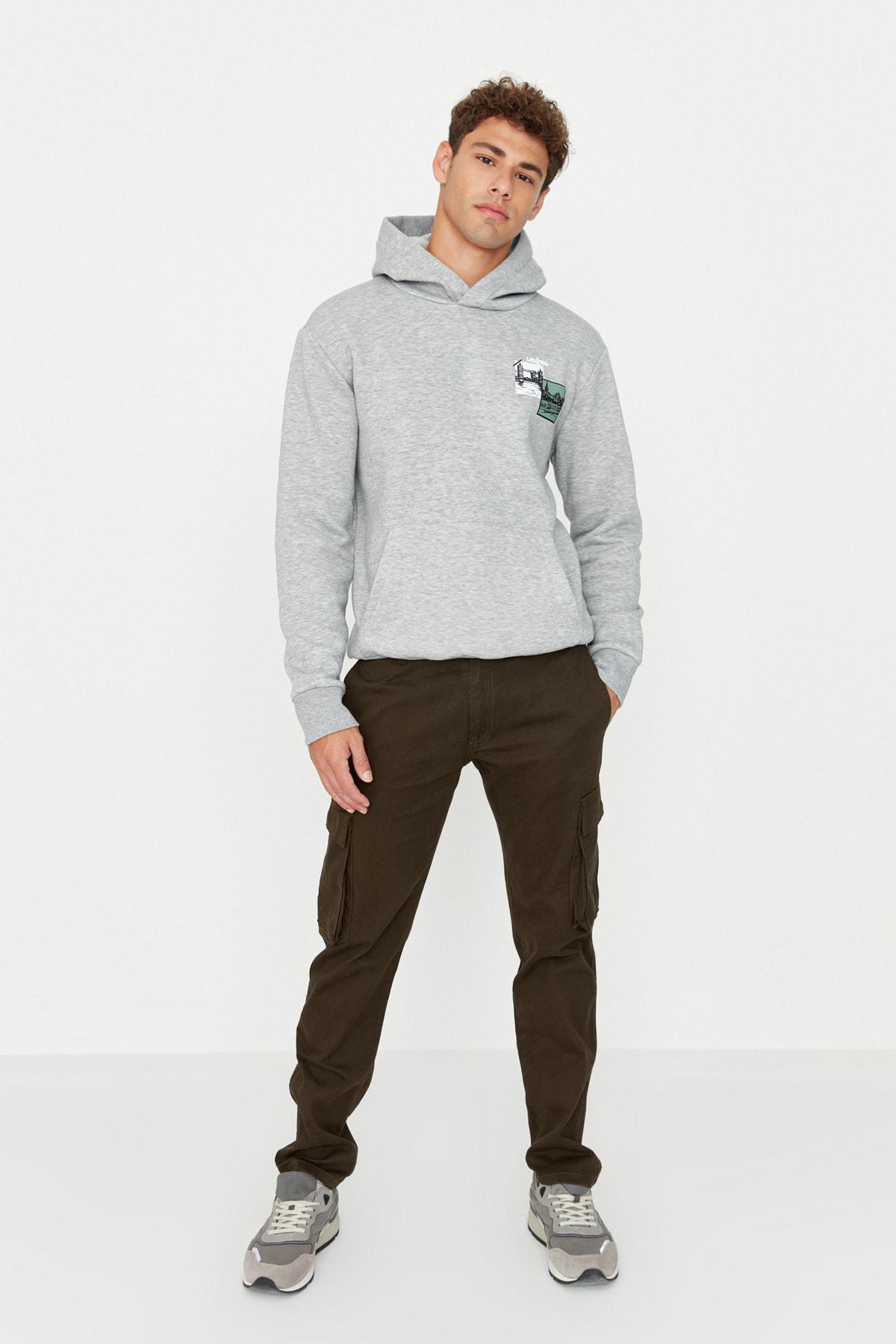 Khaki Skinny Denim Pants, , large image number 0