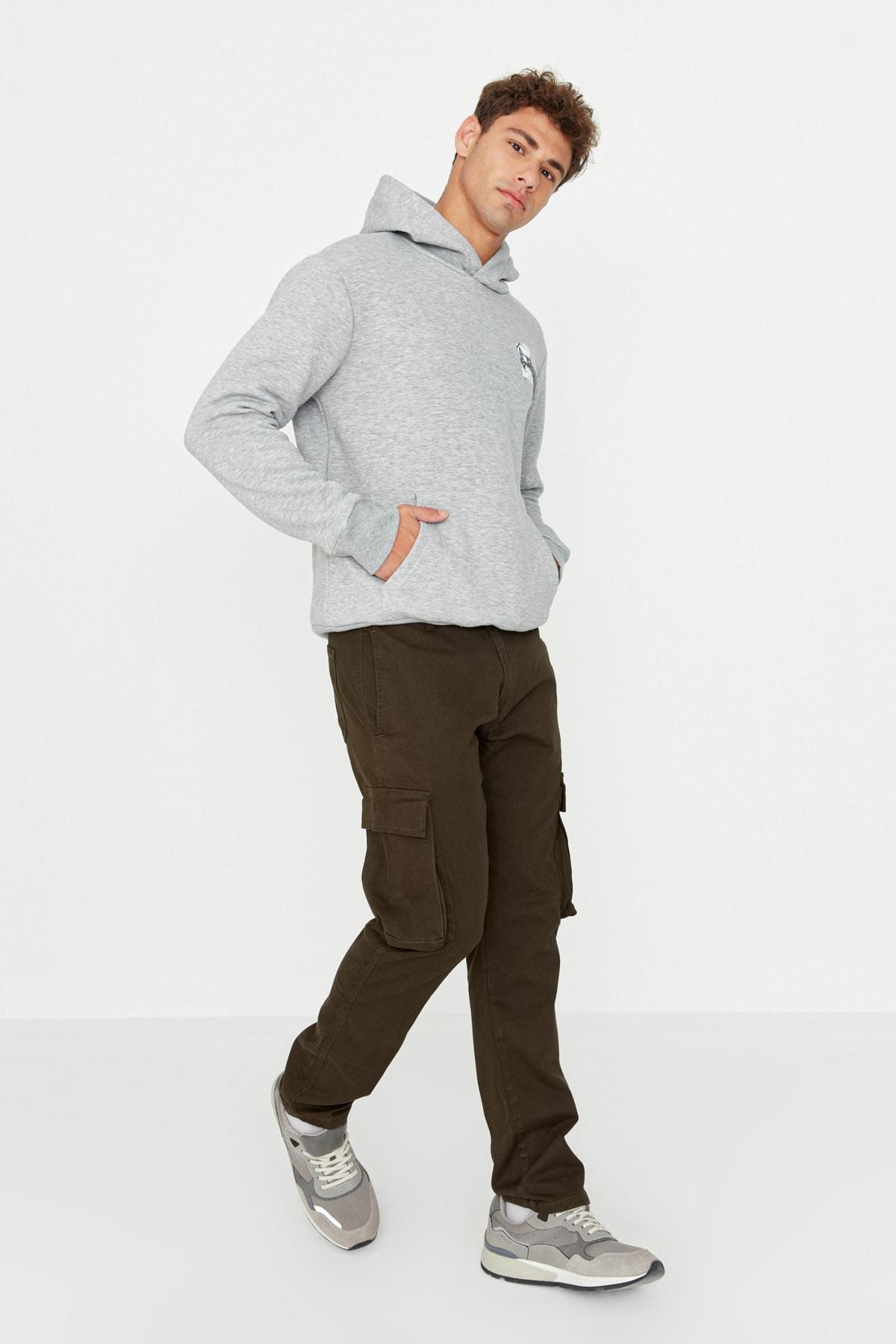 Khaki Skinny Denim Pants, , large image number 2