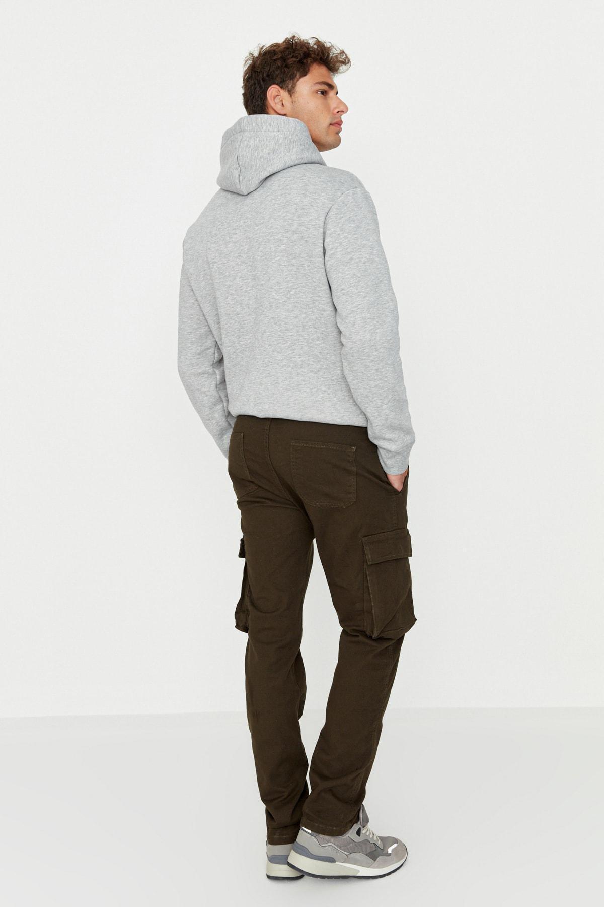 Khaki Skinny Denim Pants, , large image number 4