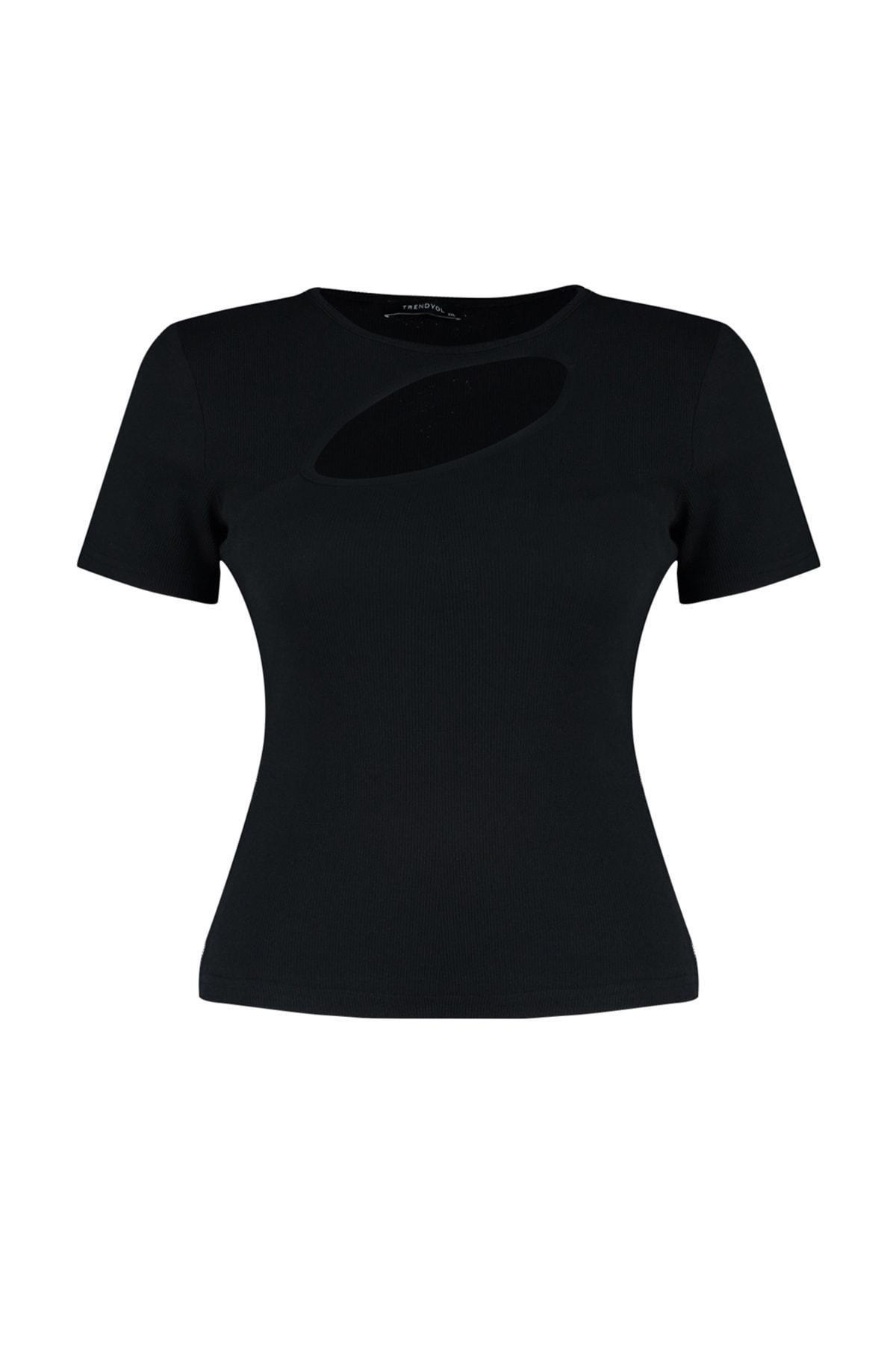 Black Cut-Out Plus Size Blouse, , large image number 6