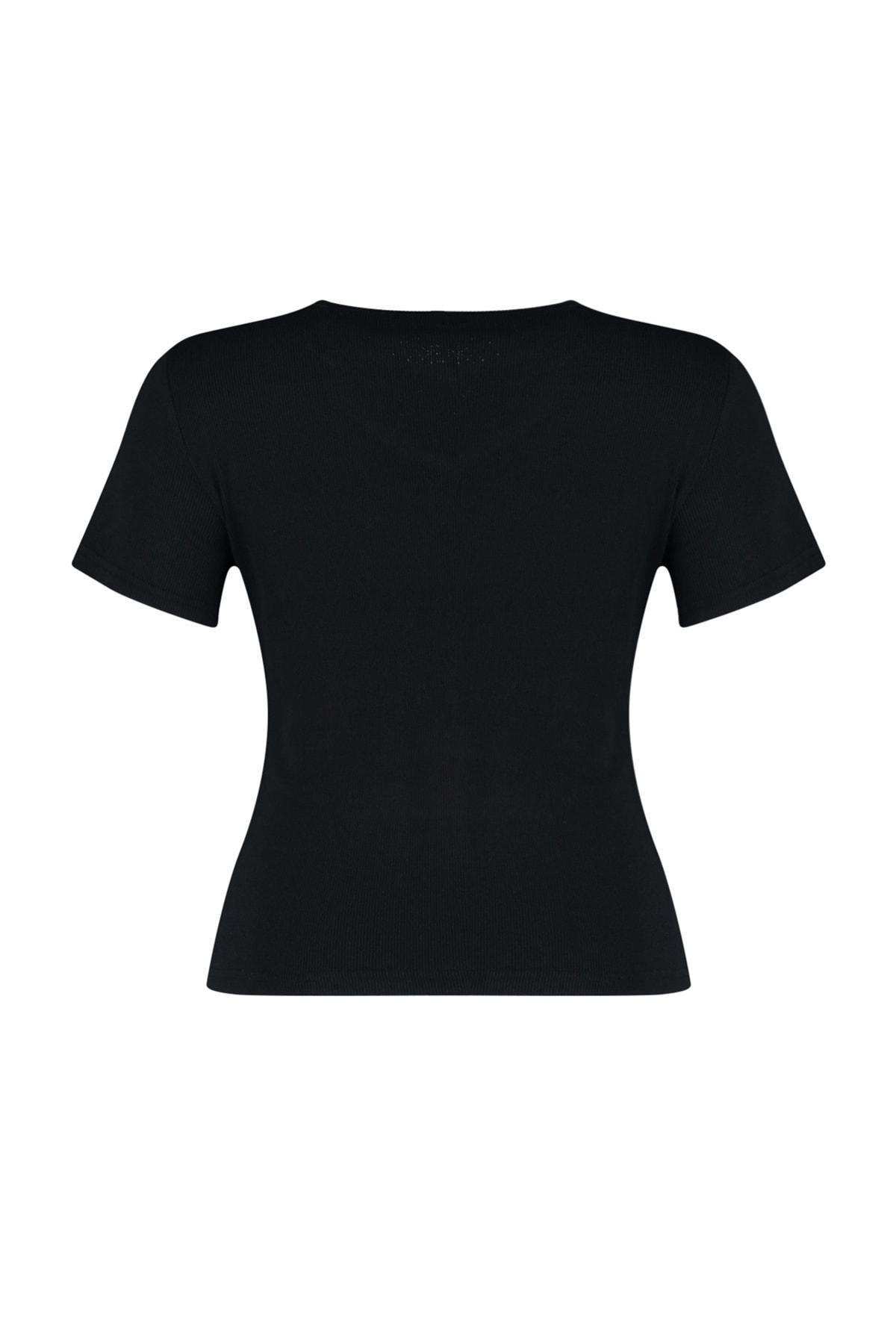 Black Cut-Out Plus Size Blouse, Black, large image number 7