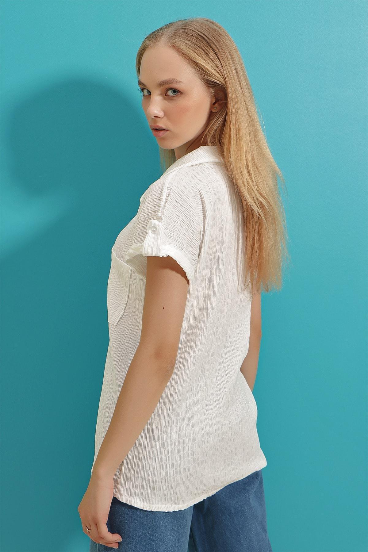 White Collar Shirt, White, large image number 5