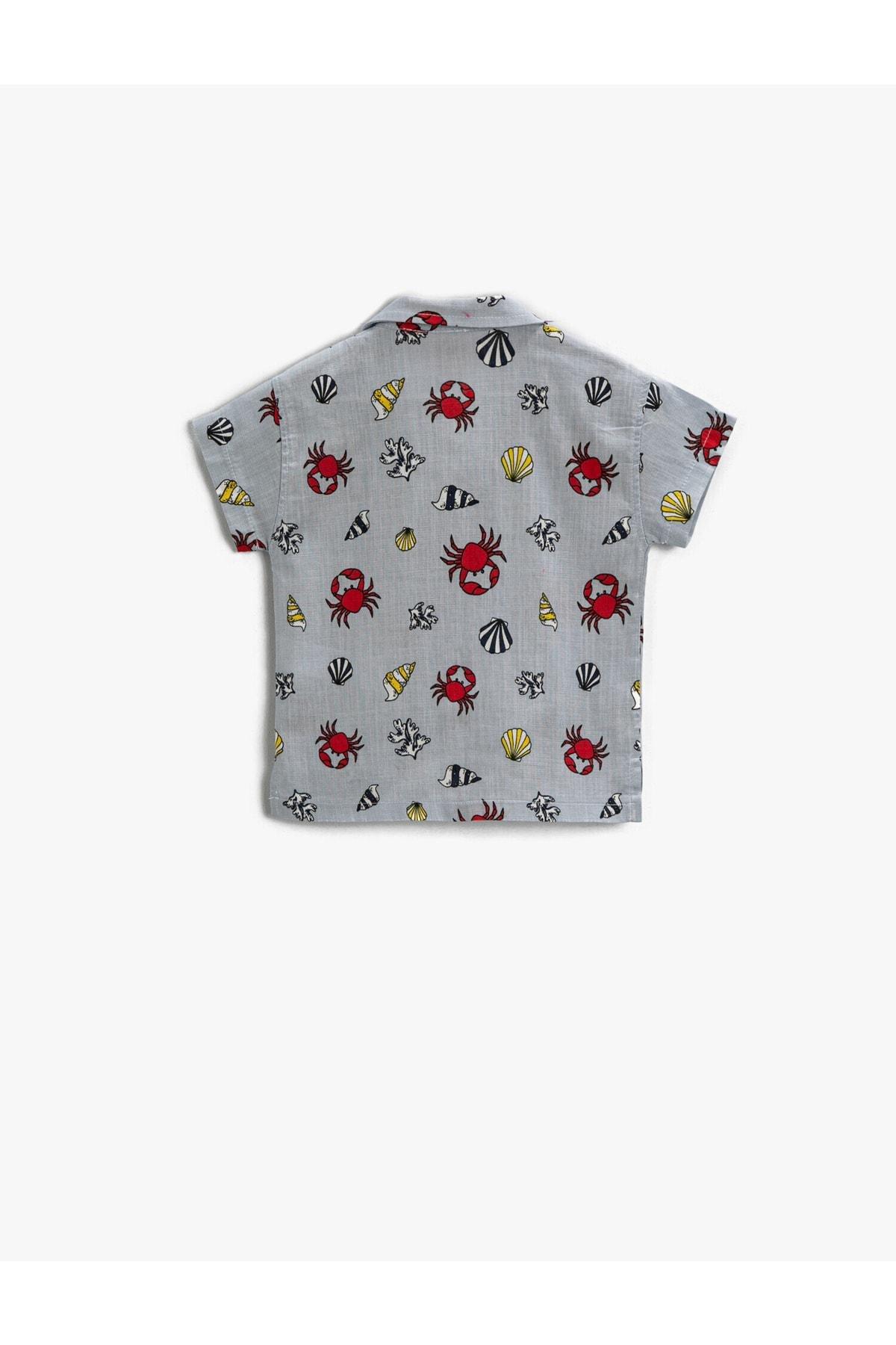 Koton - Grey Pattern Shirt, Kids Boys