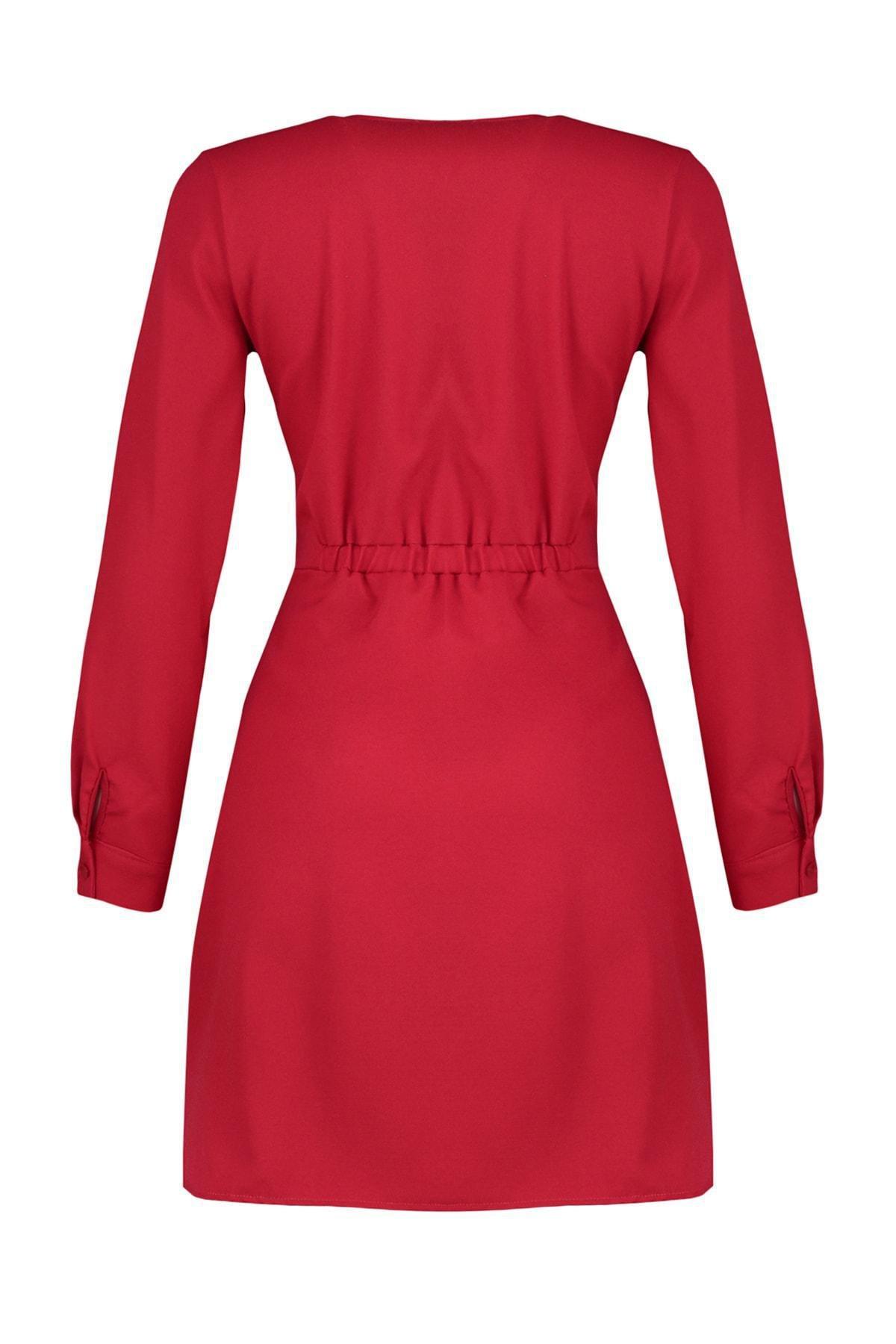 Trendyol - Red Cache-Coeur A-Line Dress