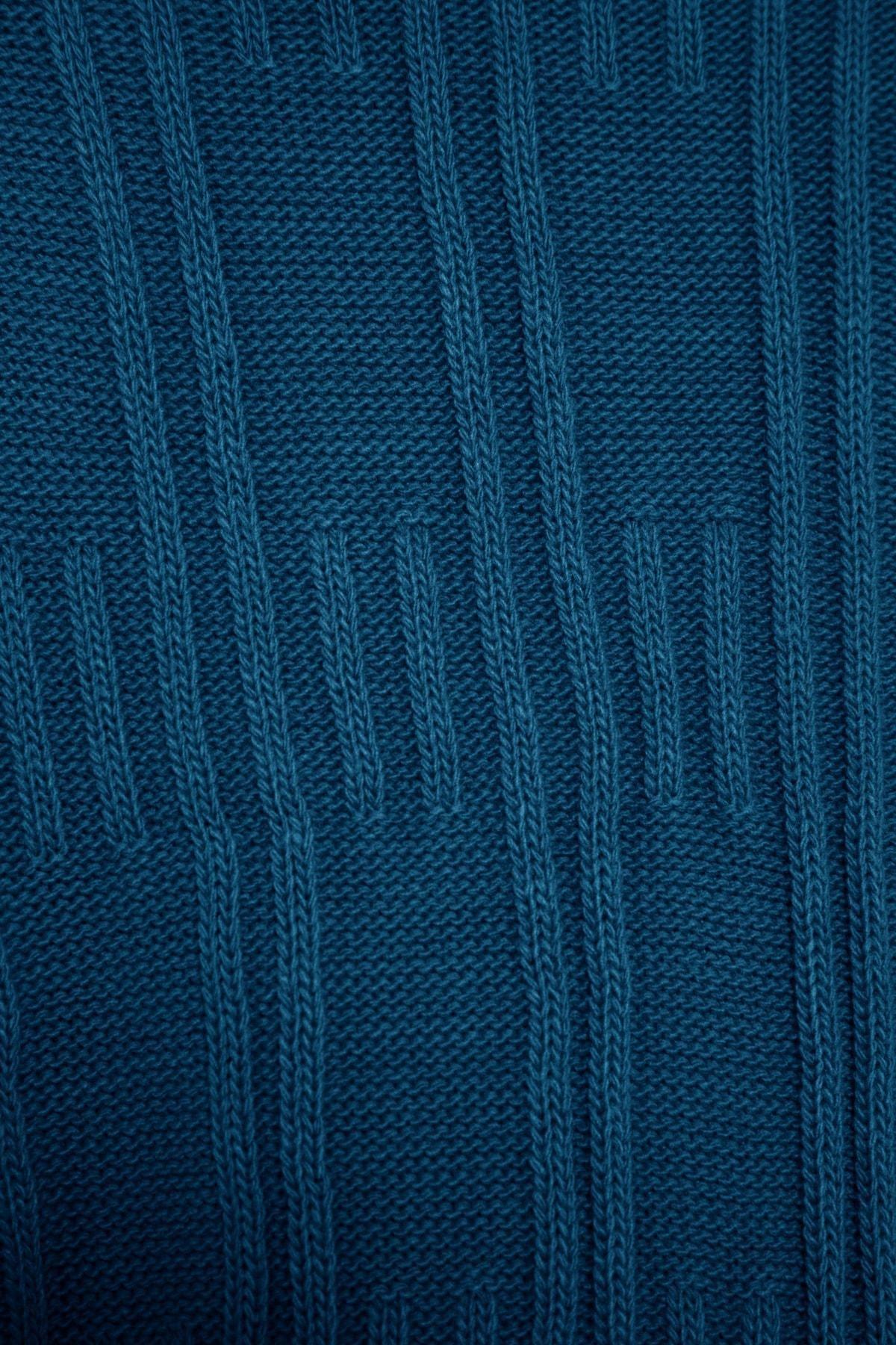Blue Knitted Crew Neck Co-Ord Set, , large image number 5