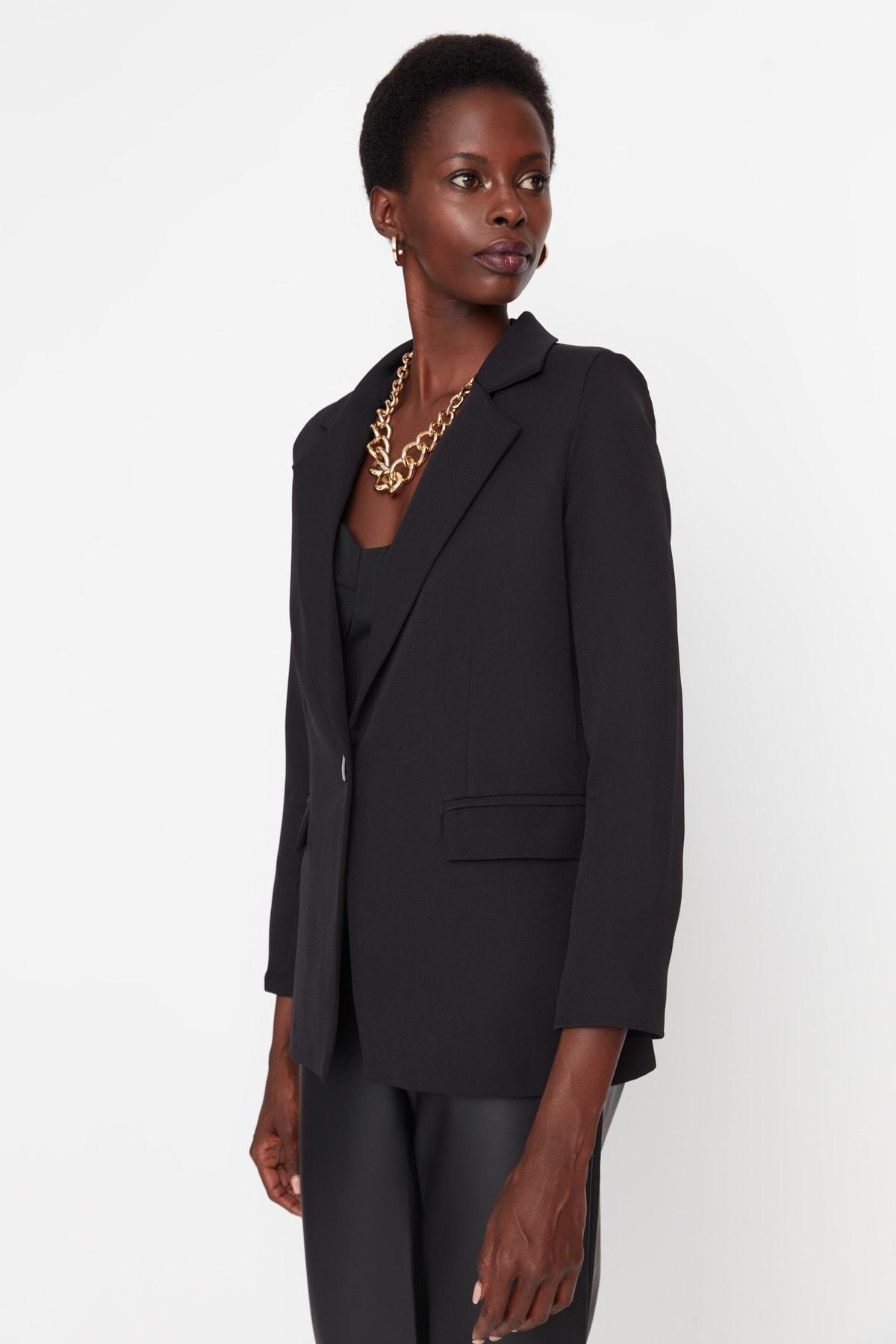 Black Fitted Blazer, , large image number 2