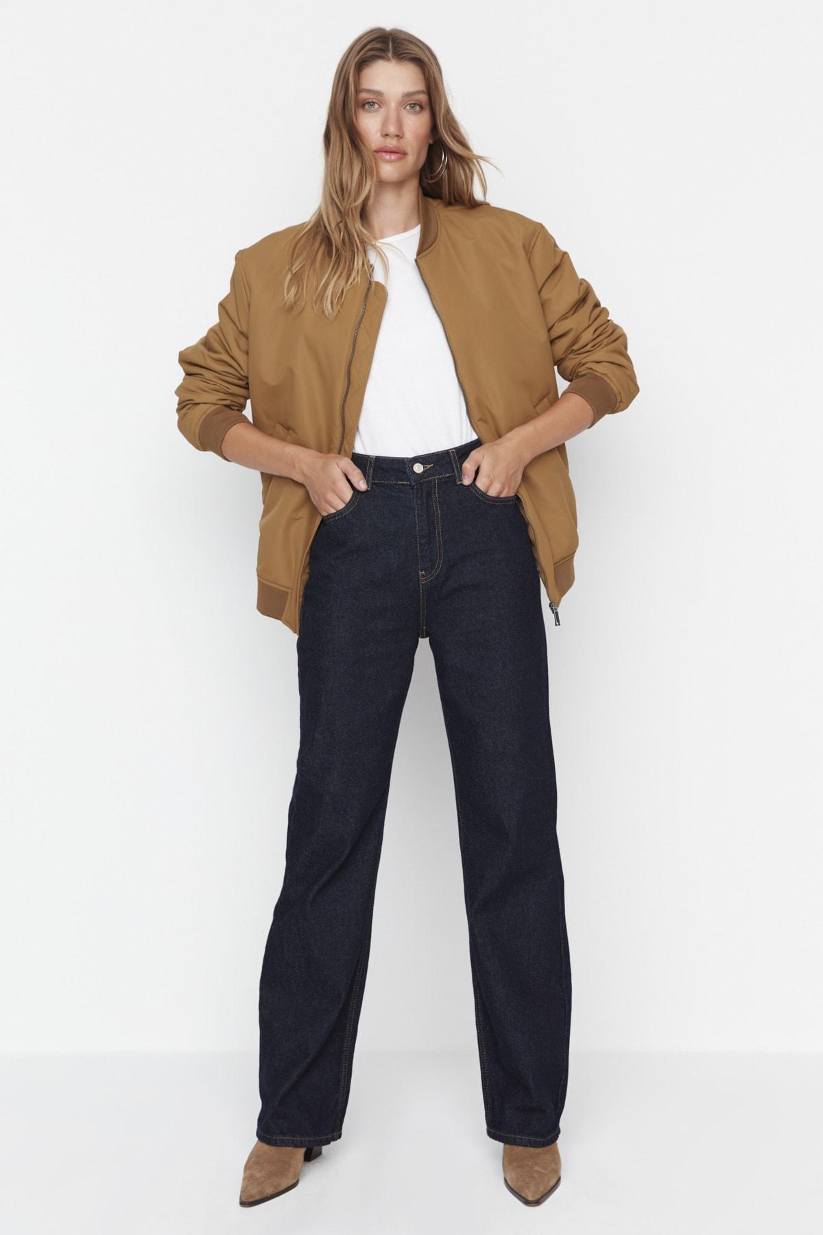 Blue Straight High Waist Jeans, , large image number 2