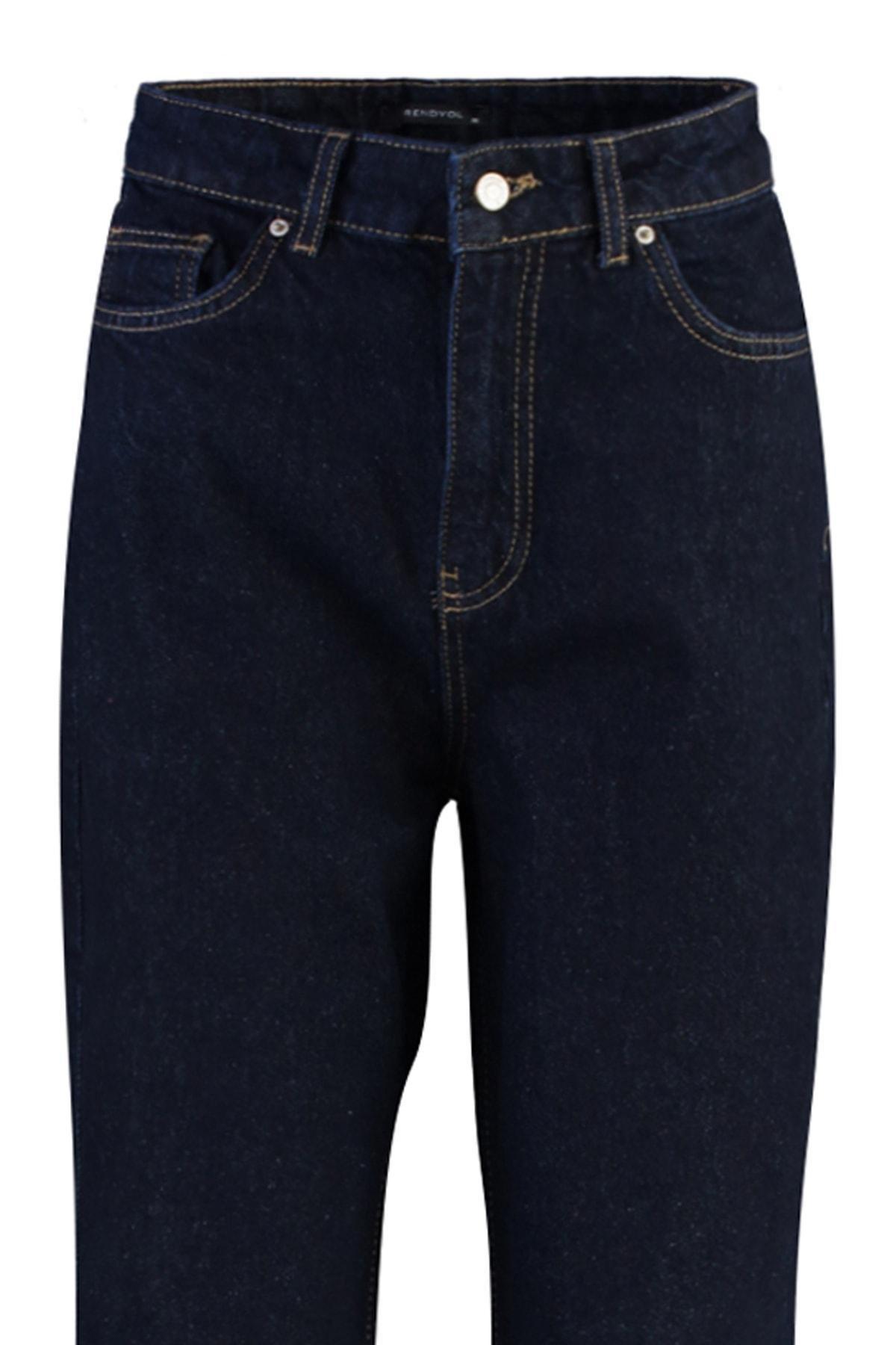 Blue Straight High Waist Jeans, , large image number 6