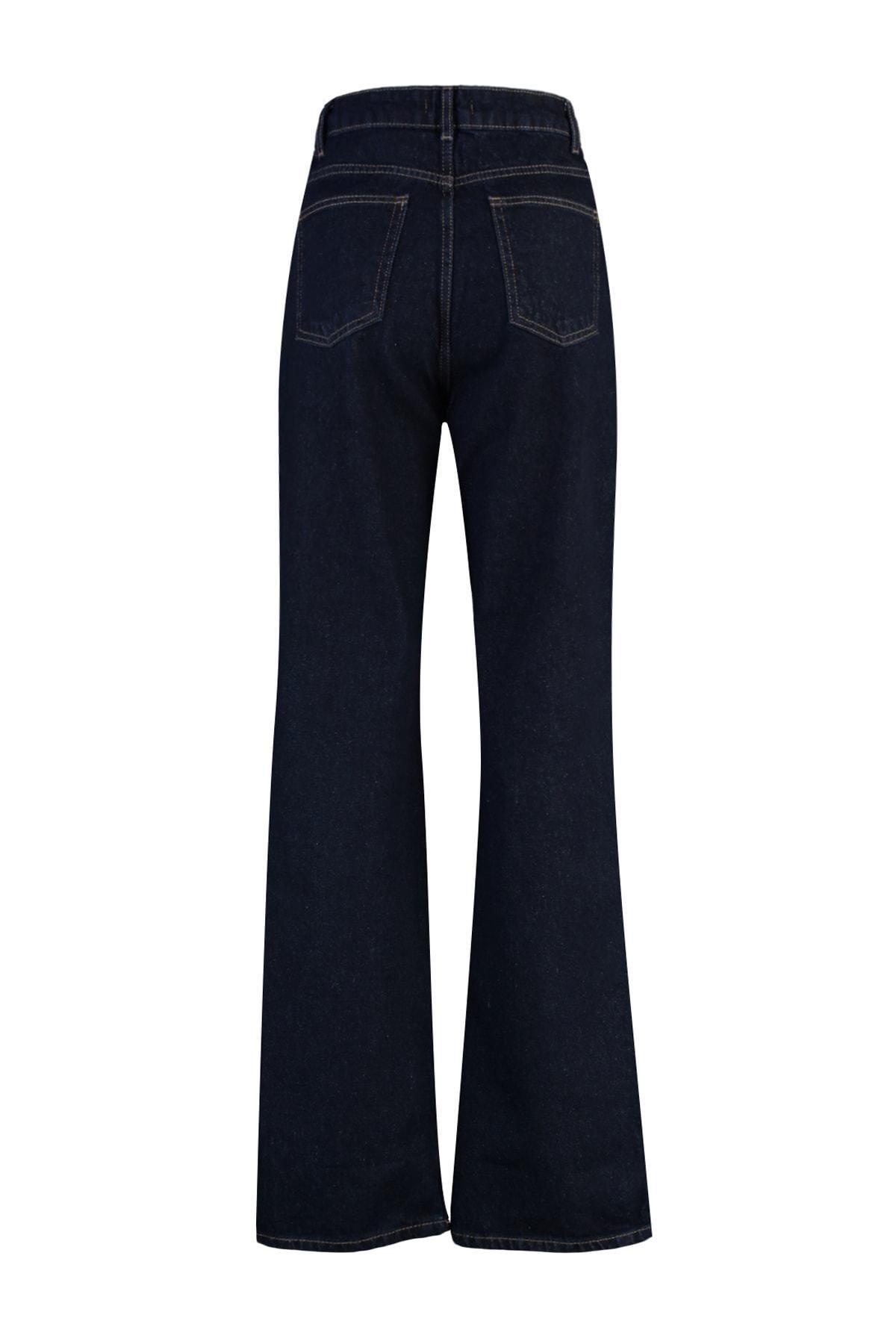 Blue Straight High Waist Jeans, , large image number 7